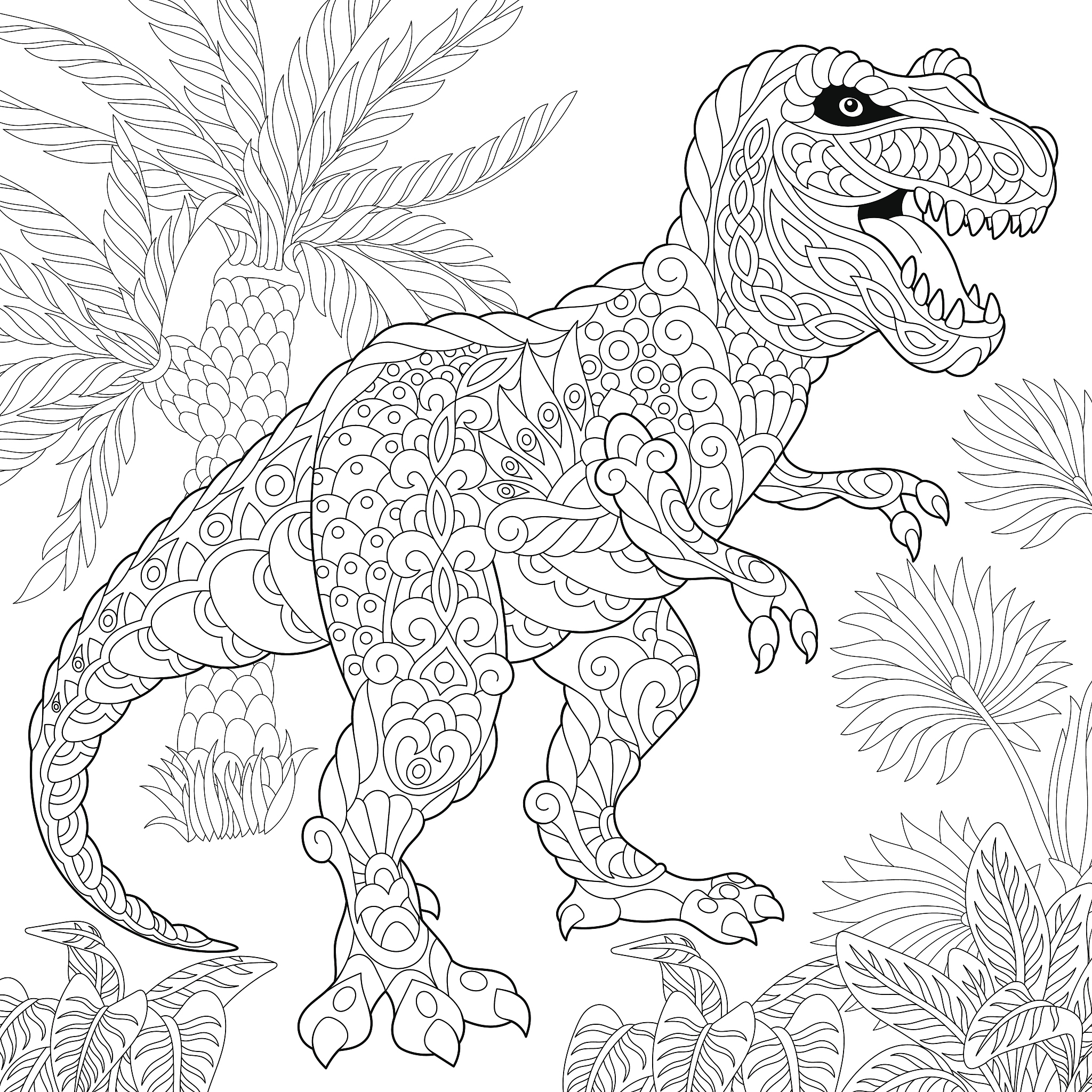 stylized tyrannosaurus rex dinosaur