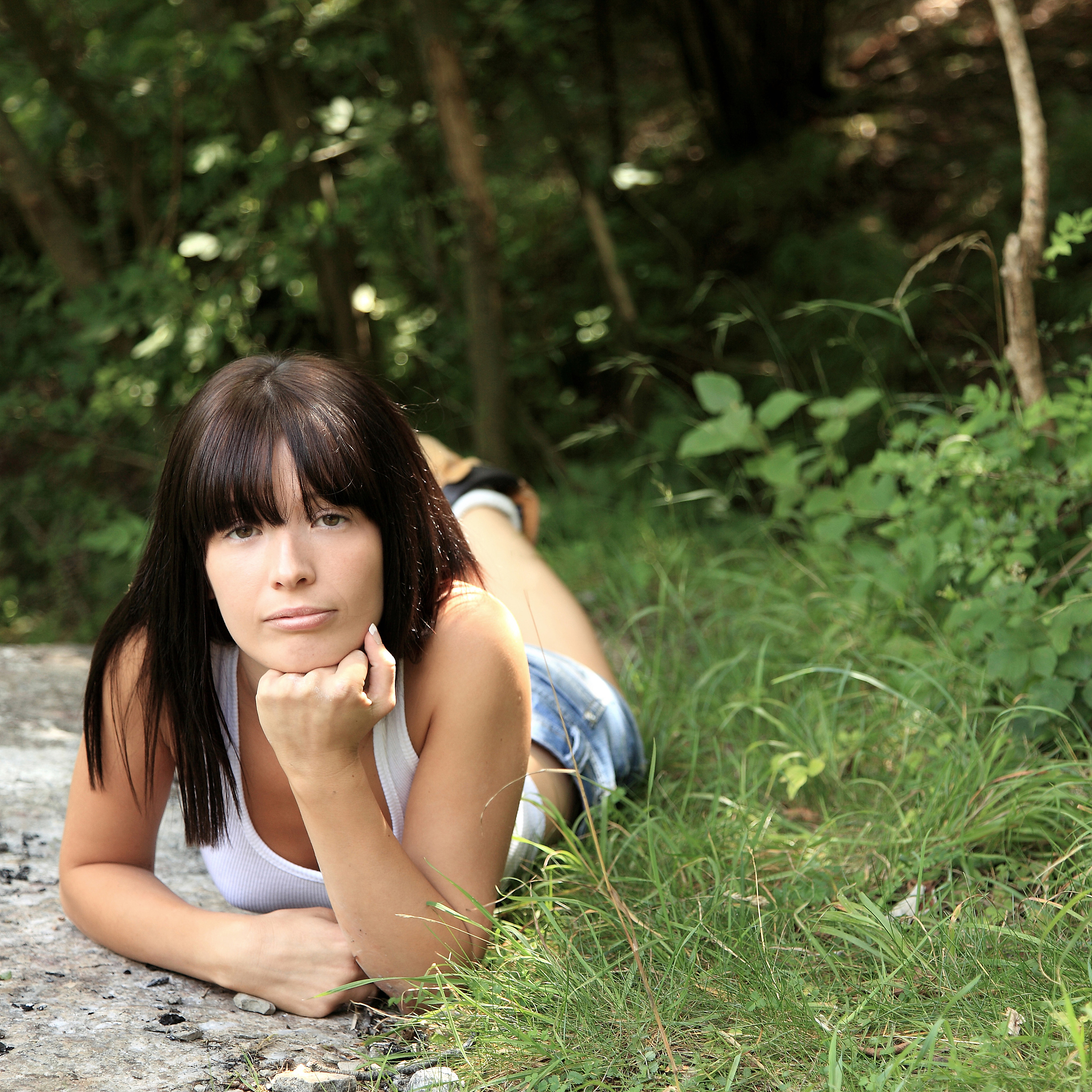 cute young woman resting