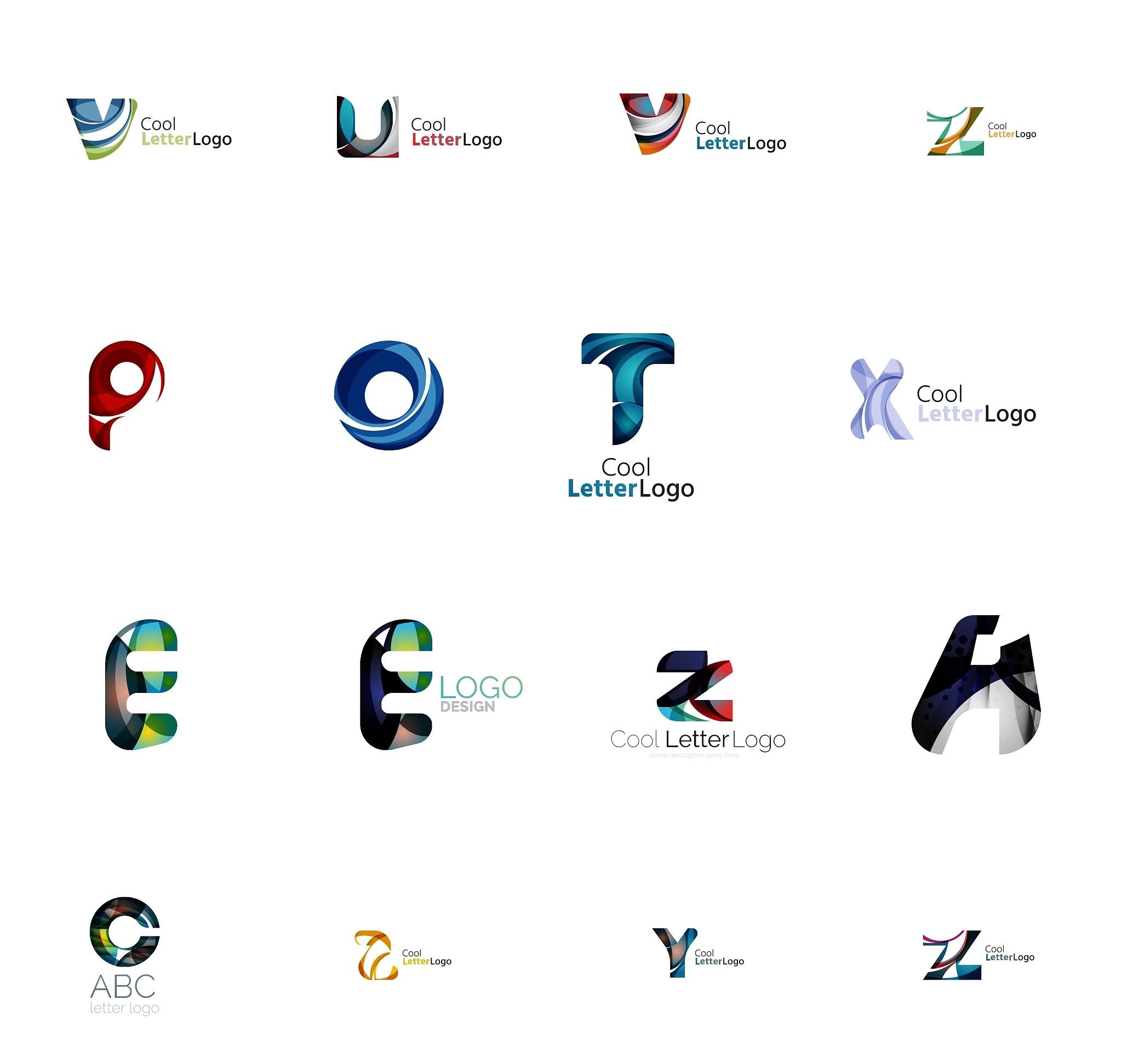 set of universal company logo ideas business icon