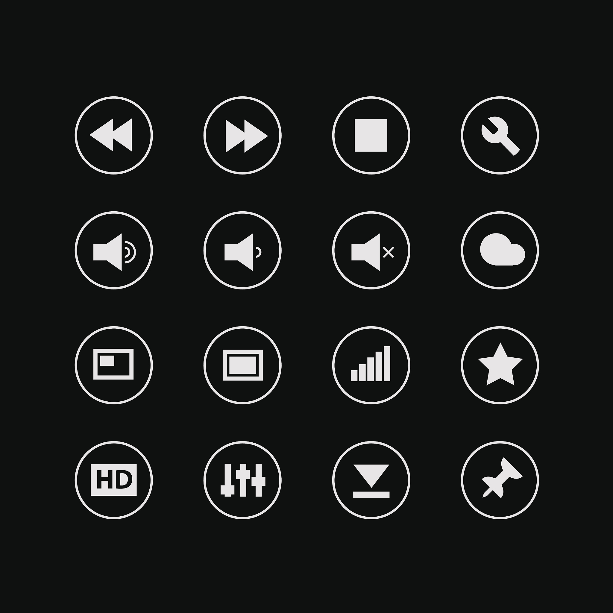 media icons collection set 2