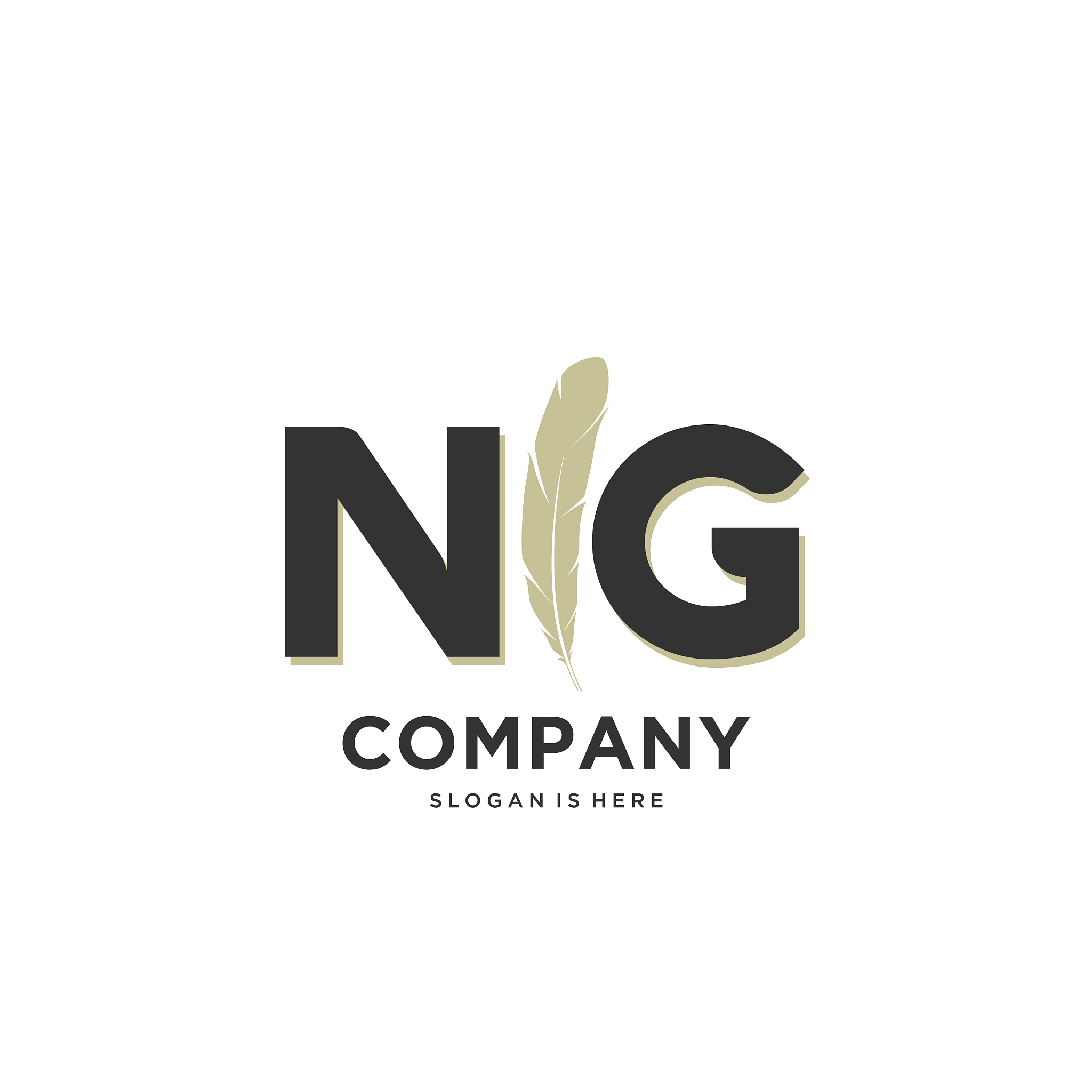initial ng letter unique attractive creative