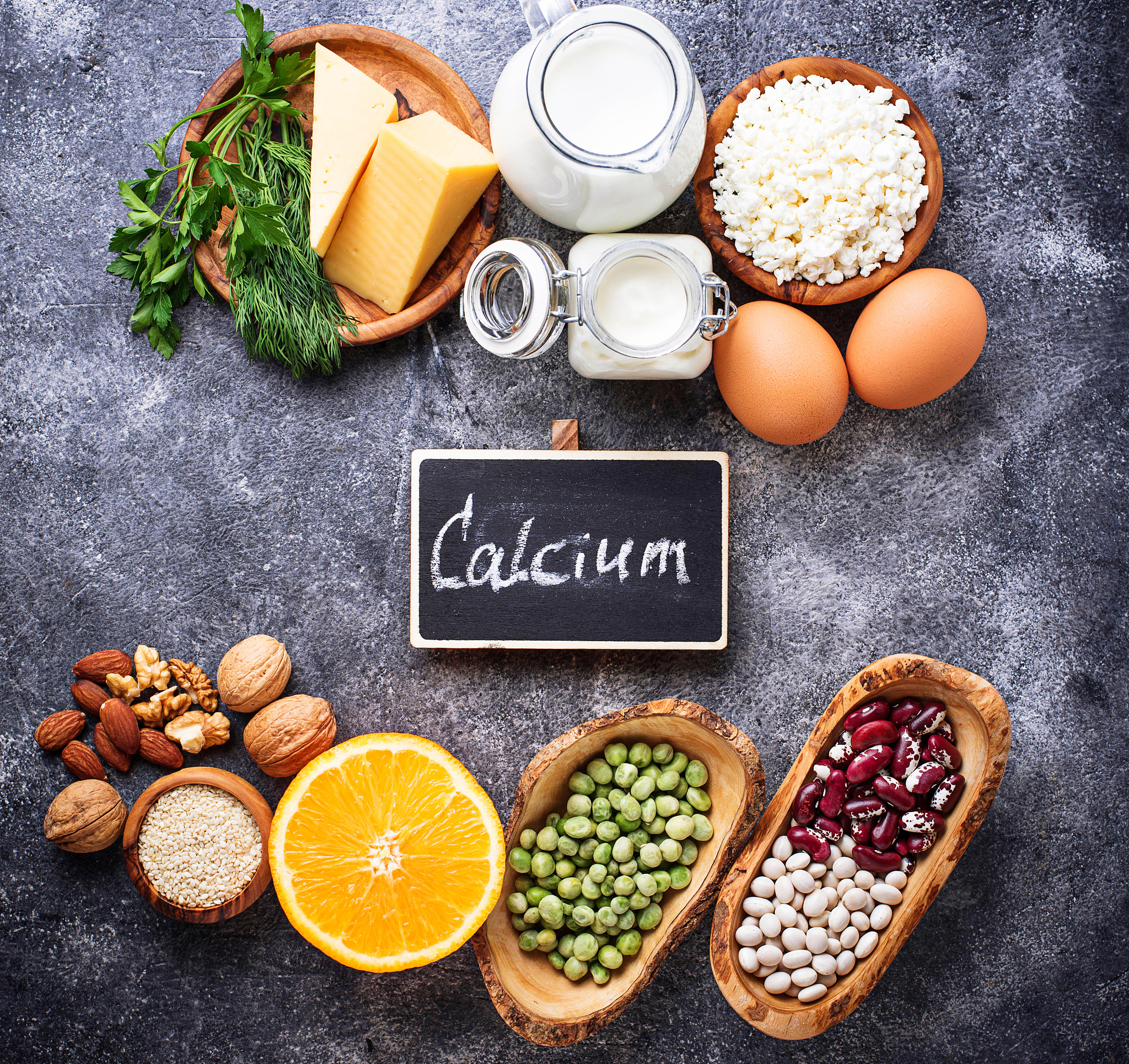 set of food that is rich in calcium.