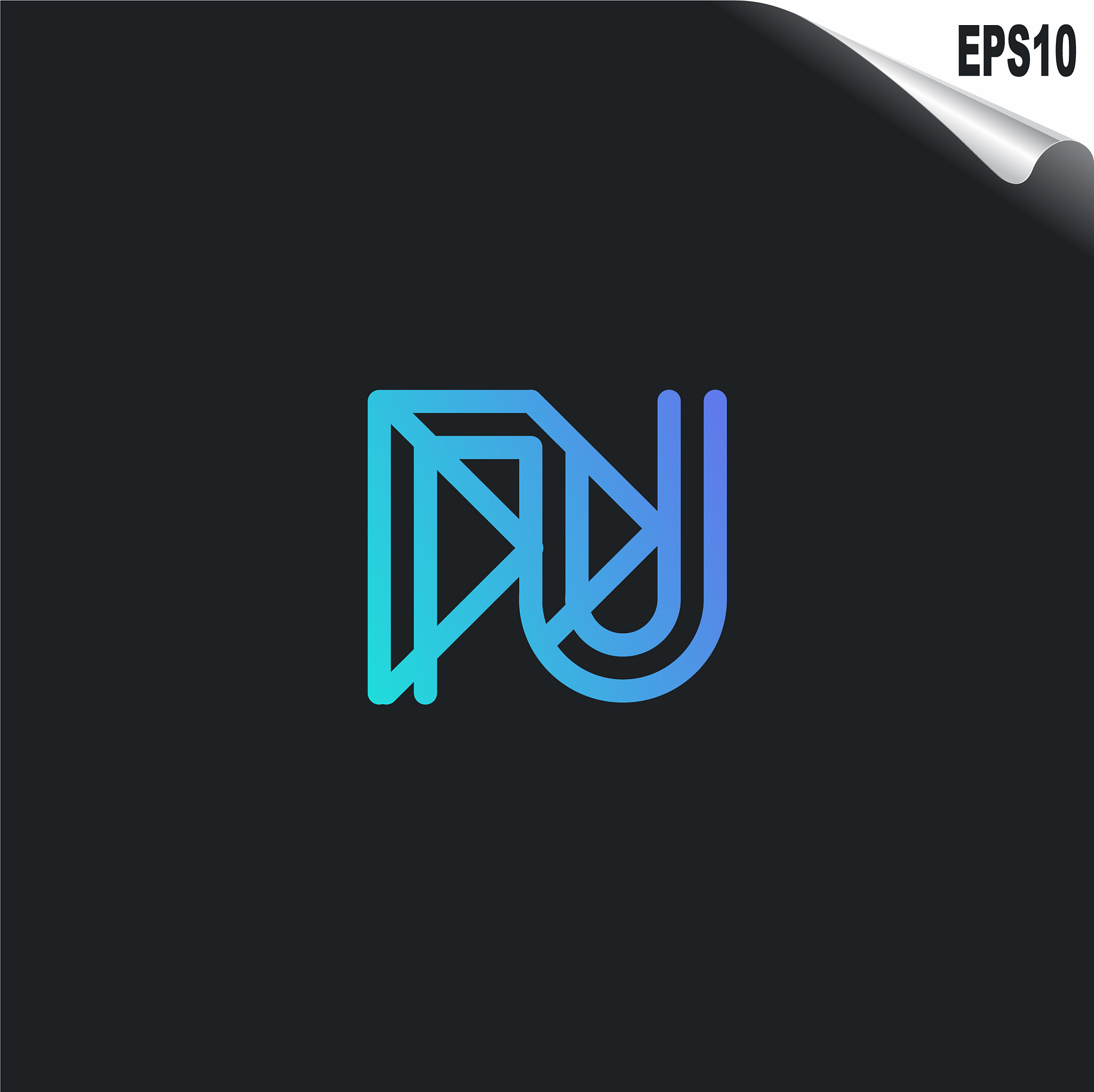 initial fu logo monogram design template simple