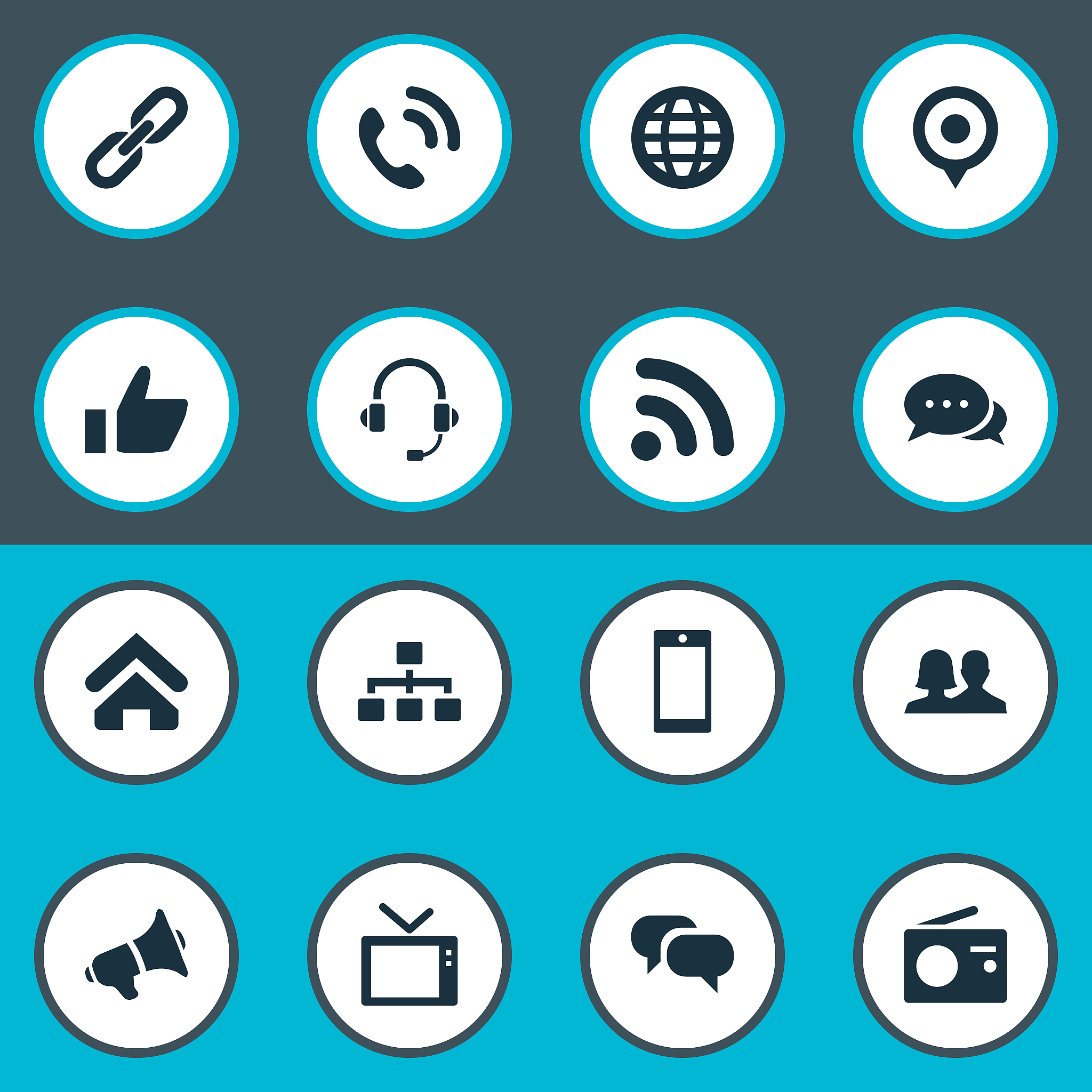 set of simple network icons