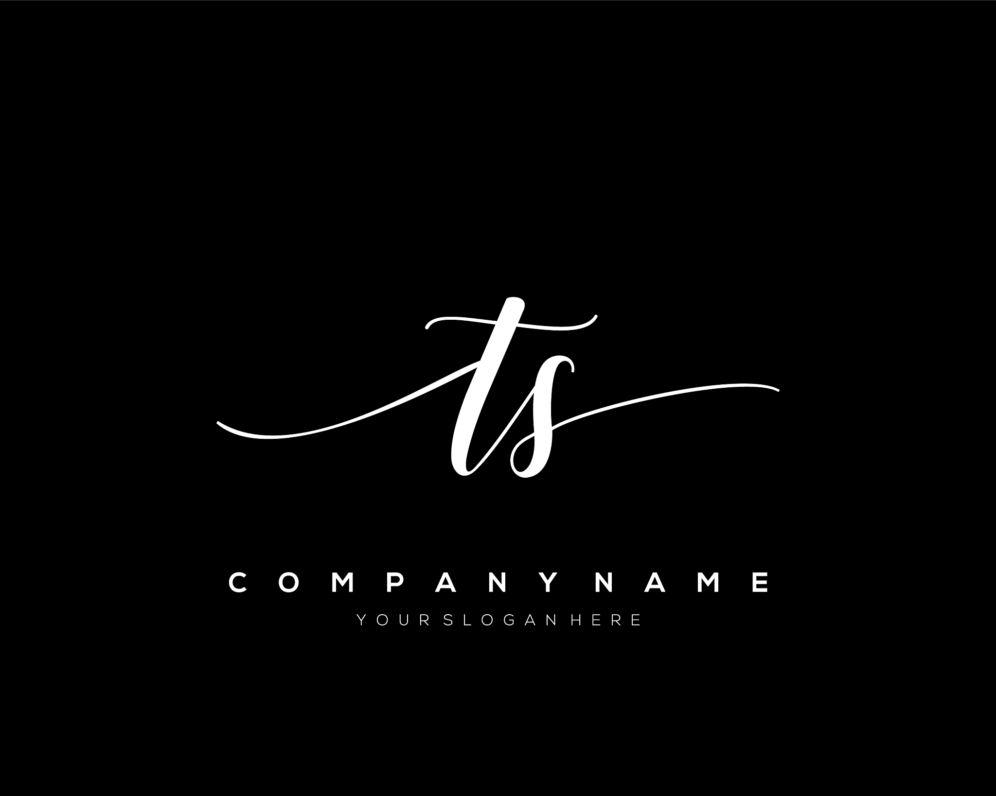 ts initial letter handwriting logo hand drawn