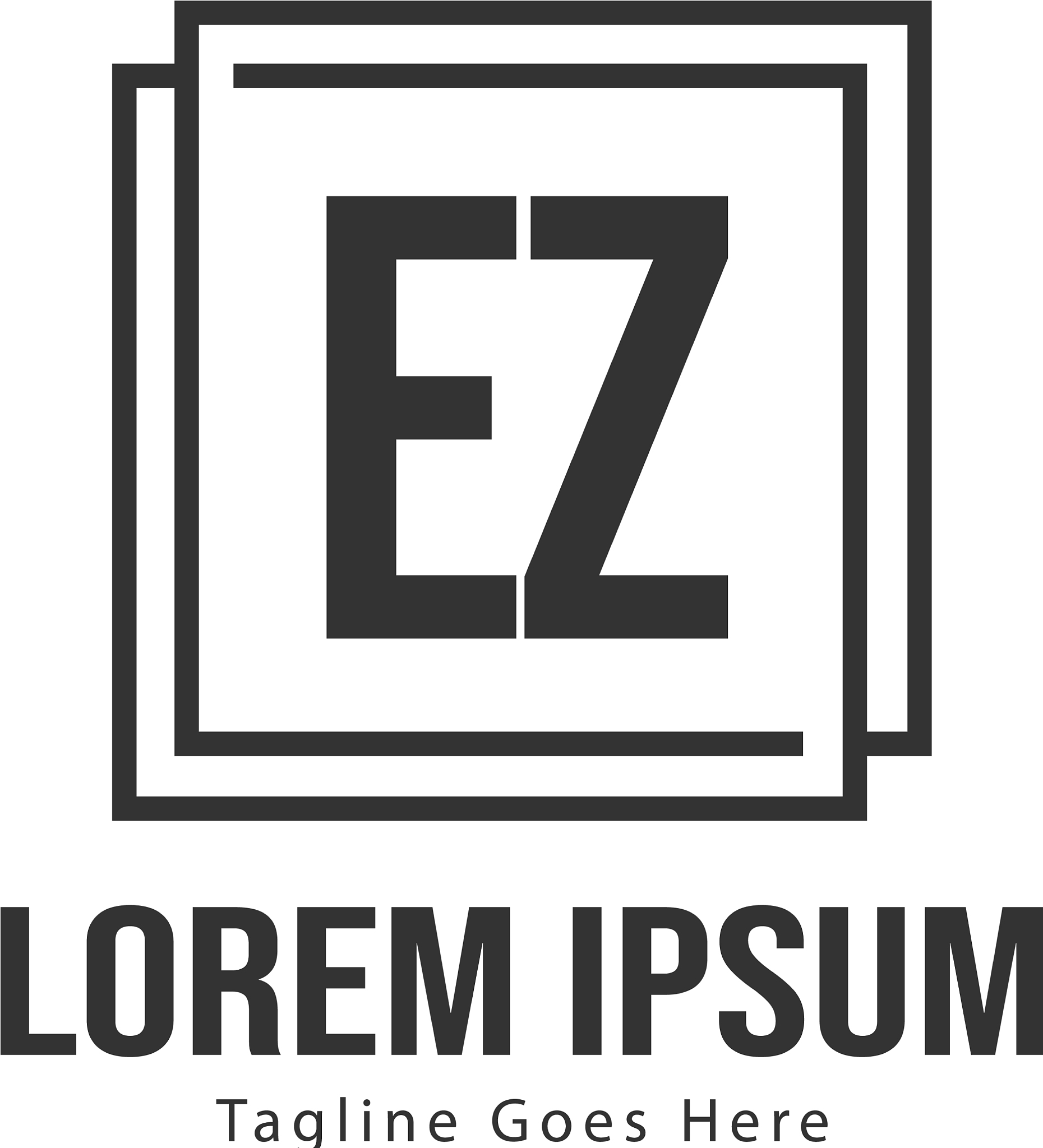 initial ez logo template with modern frame