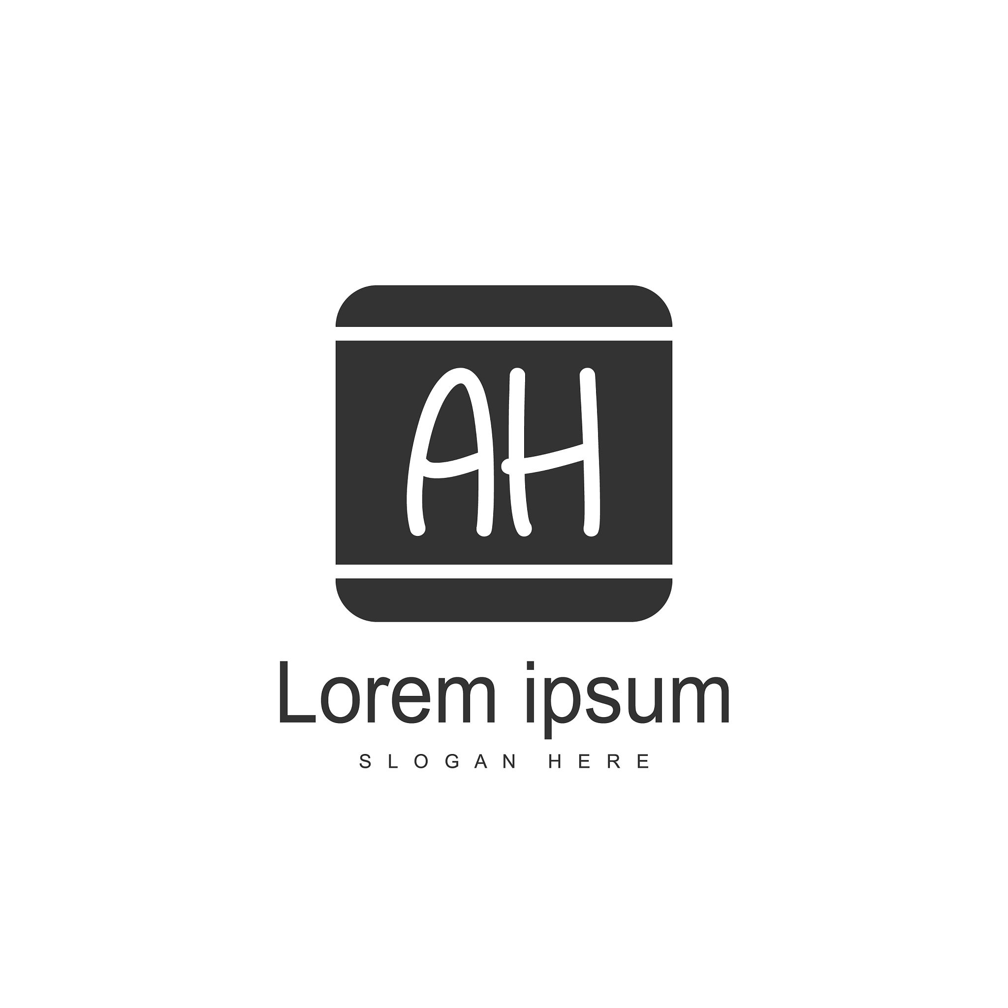 initial letter ah logo template design