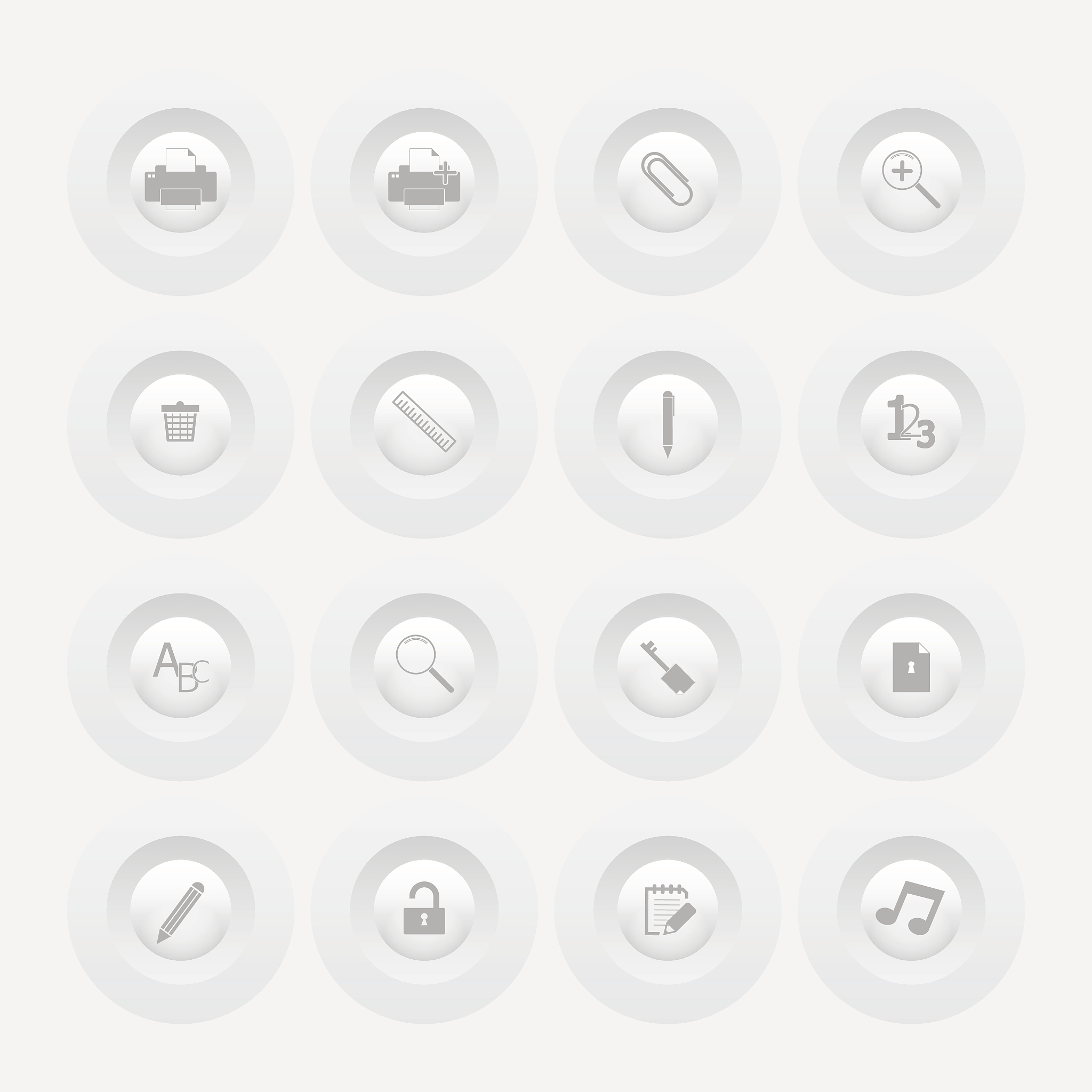 button office icon set web design menu template