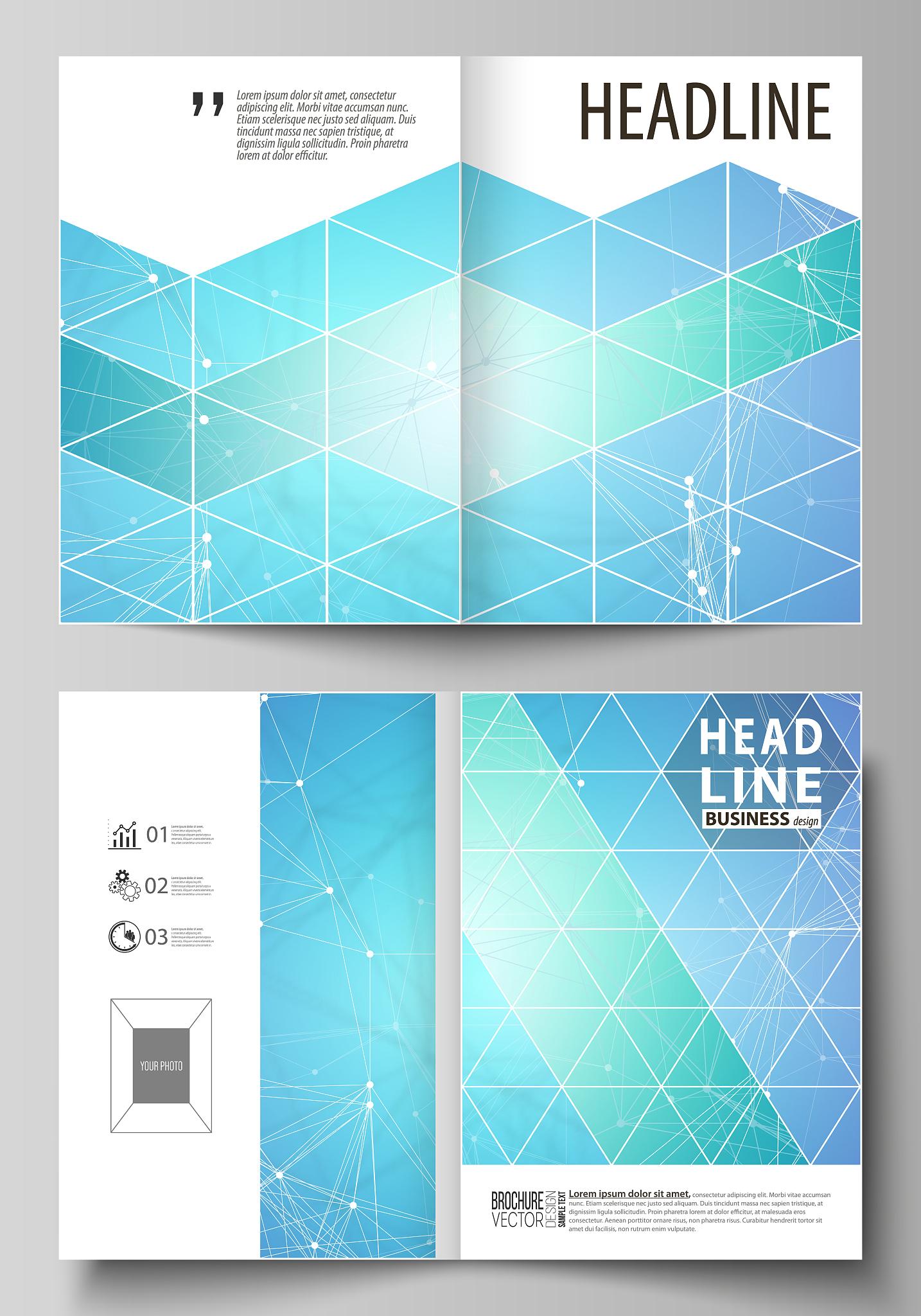 business templates for bi fold brochure, flyer. cover design tem