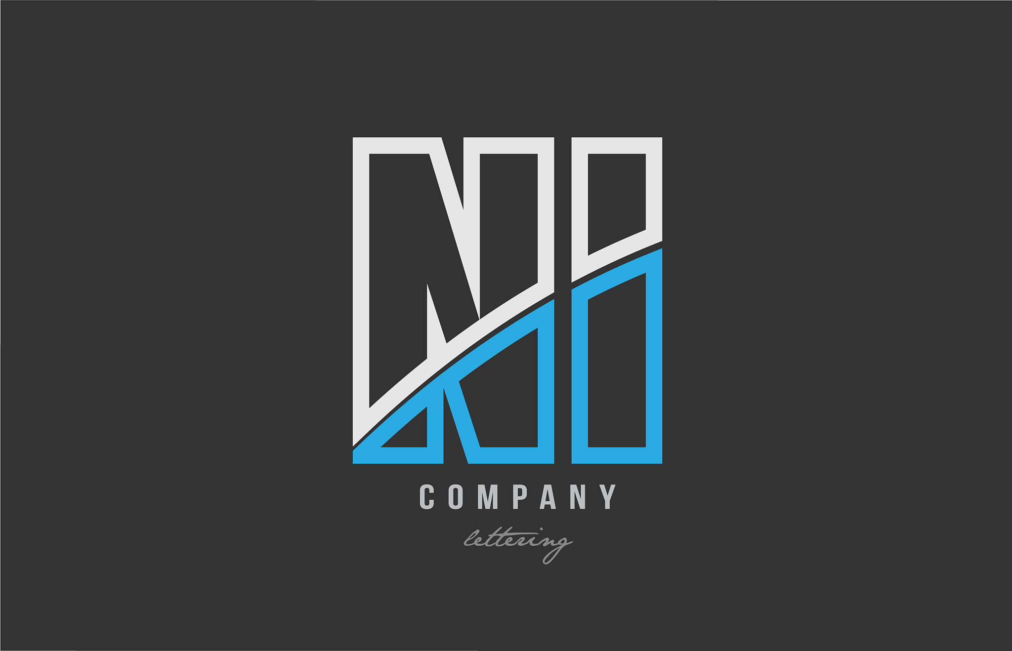white blue alphabet letter ni n i logo icon design