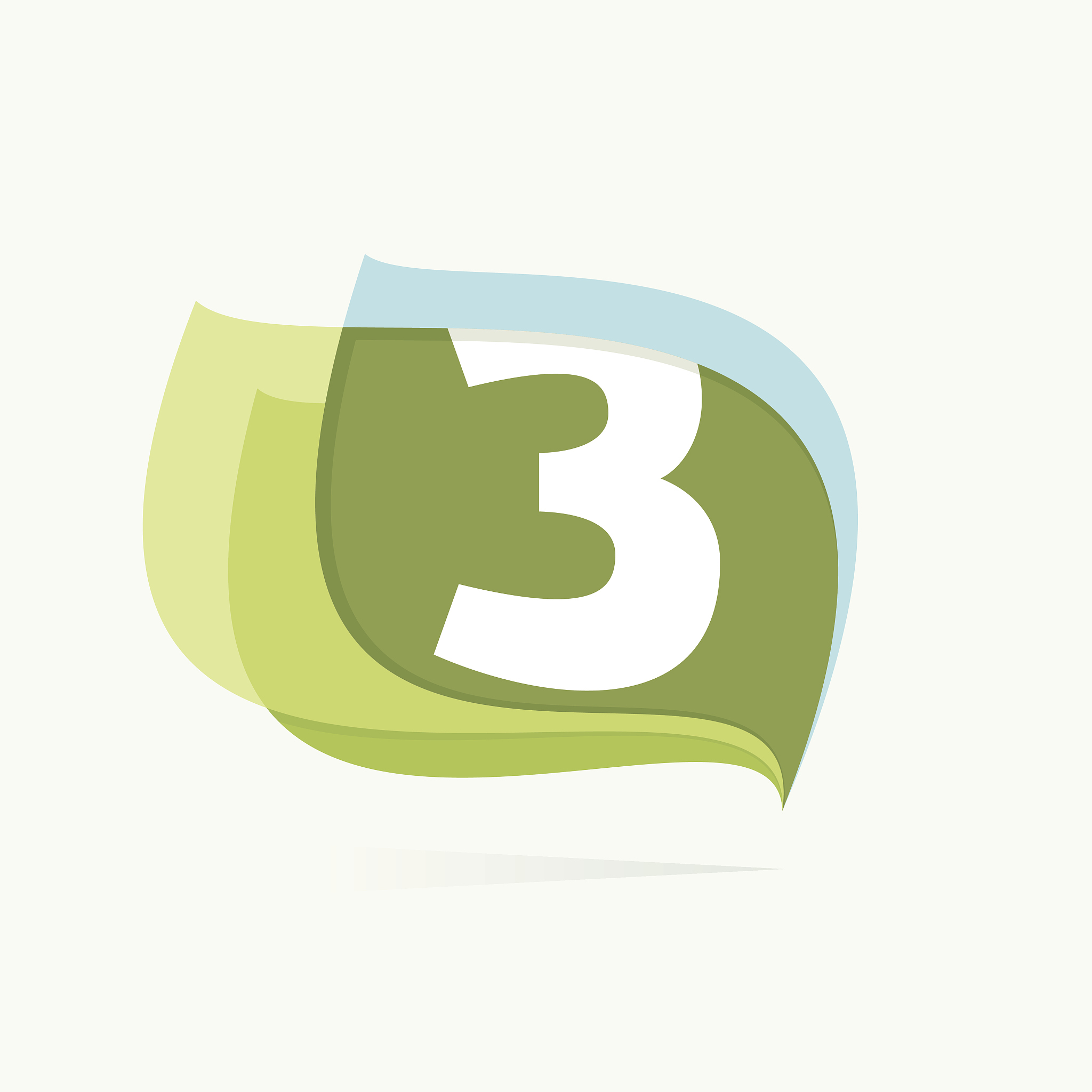 number three icon in leaves or flags icon.