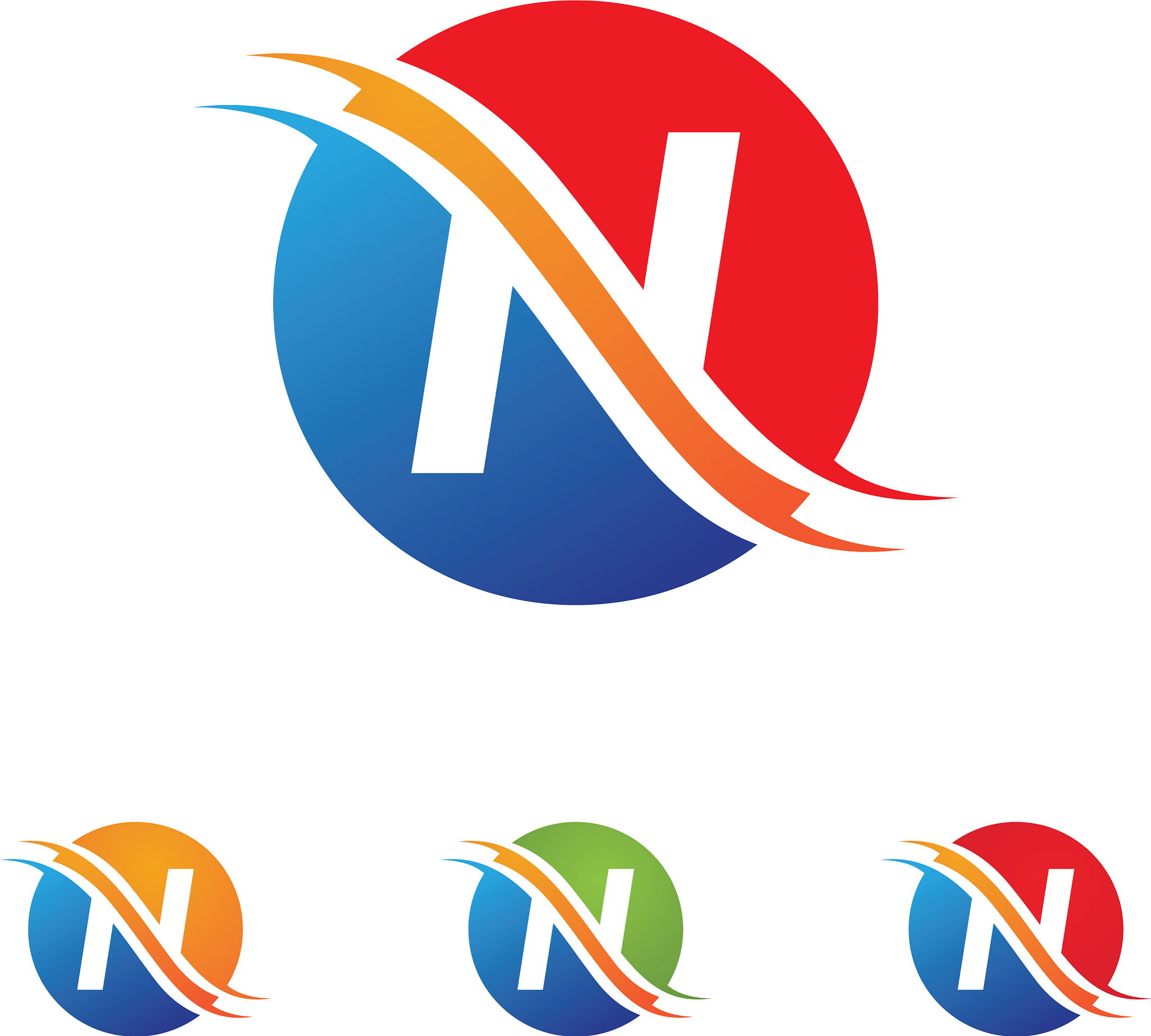 n letter logo template
