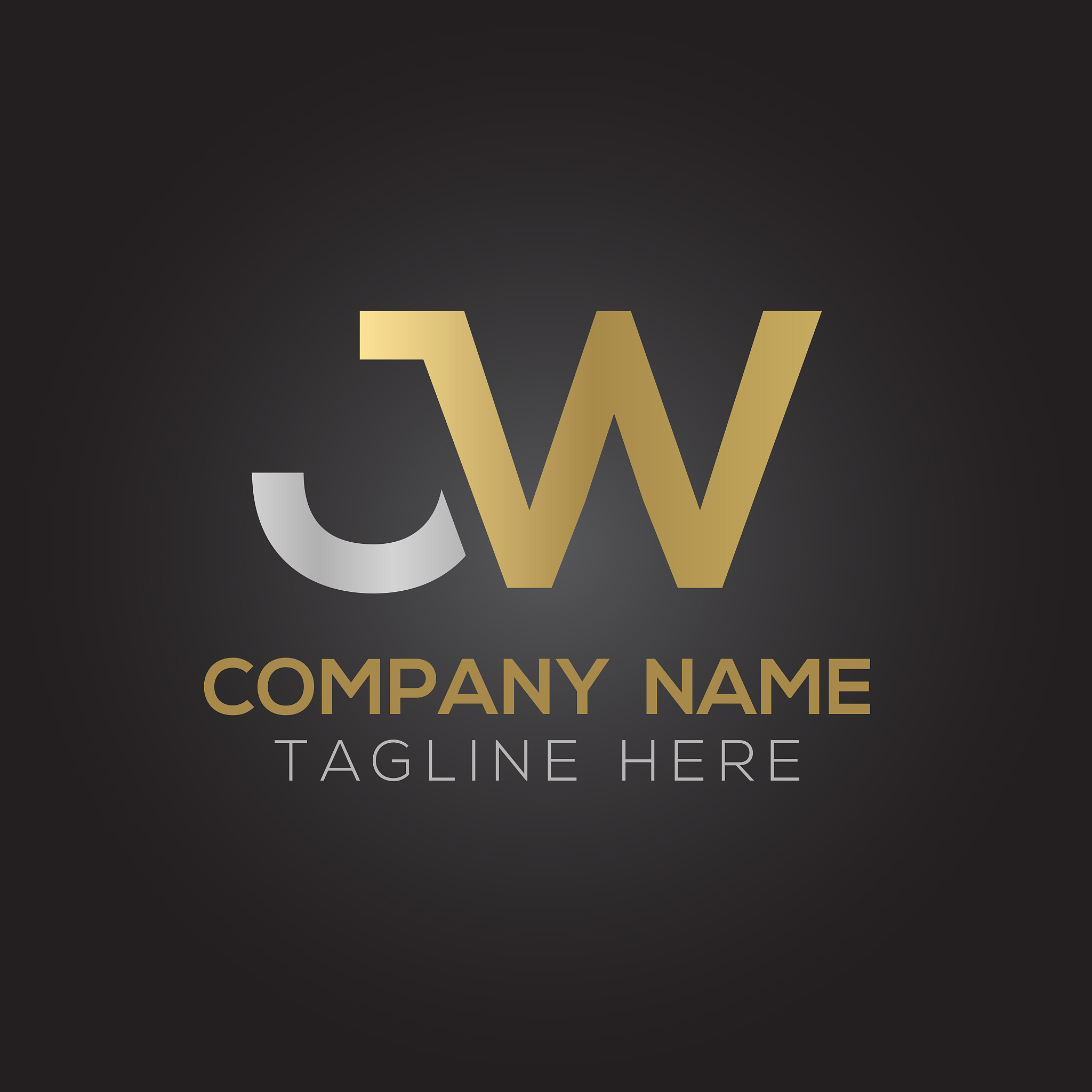 initial linked letter jw logo design