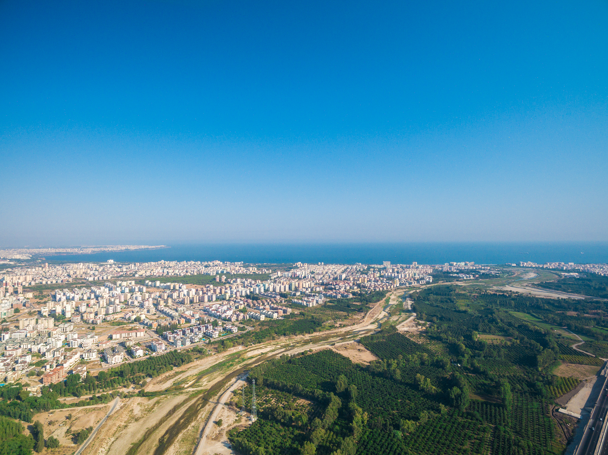 top view photo of city center of antalya