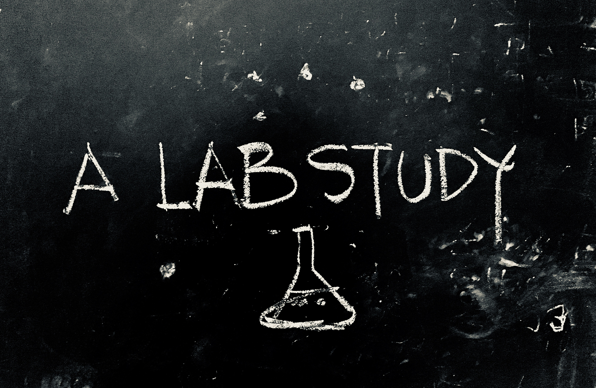 a lab study handwritten on blackboard