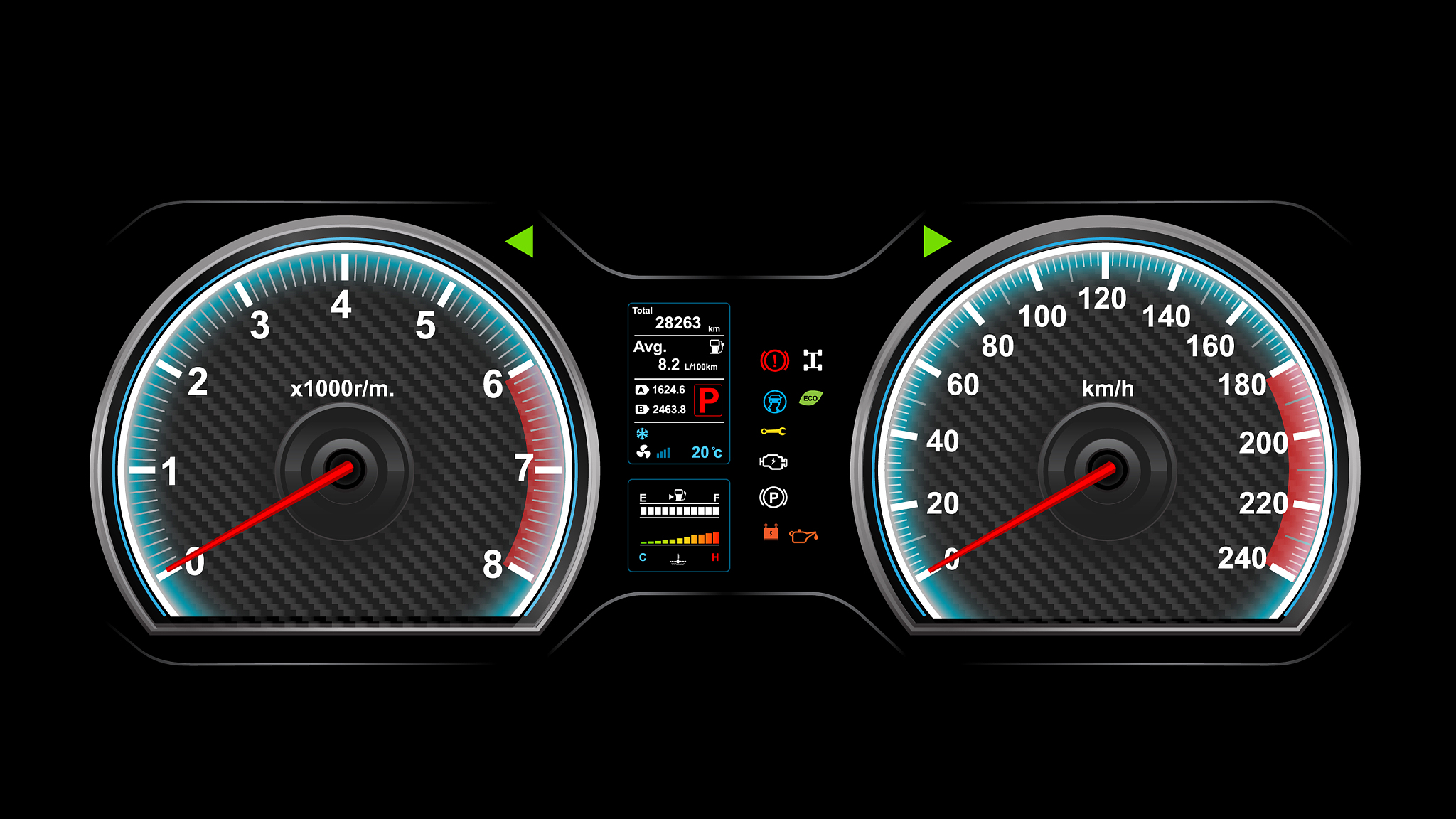 car dash board eps 10 008
