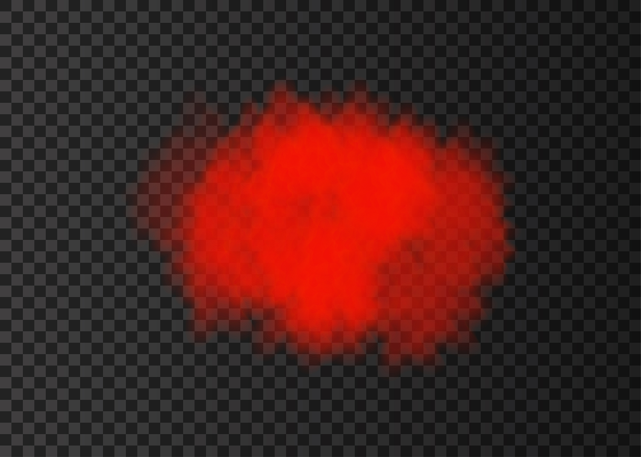 red smoke cloud isolated on transparent background.