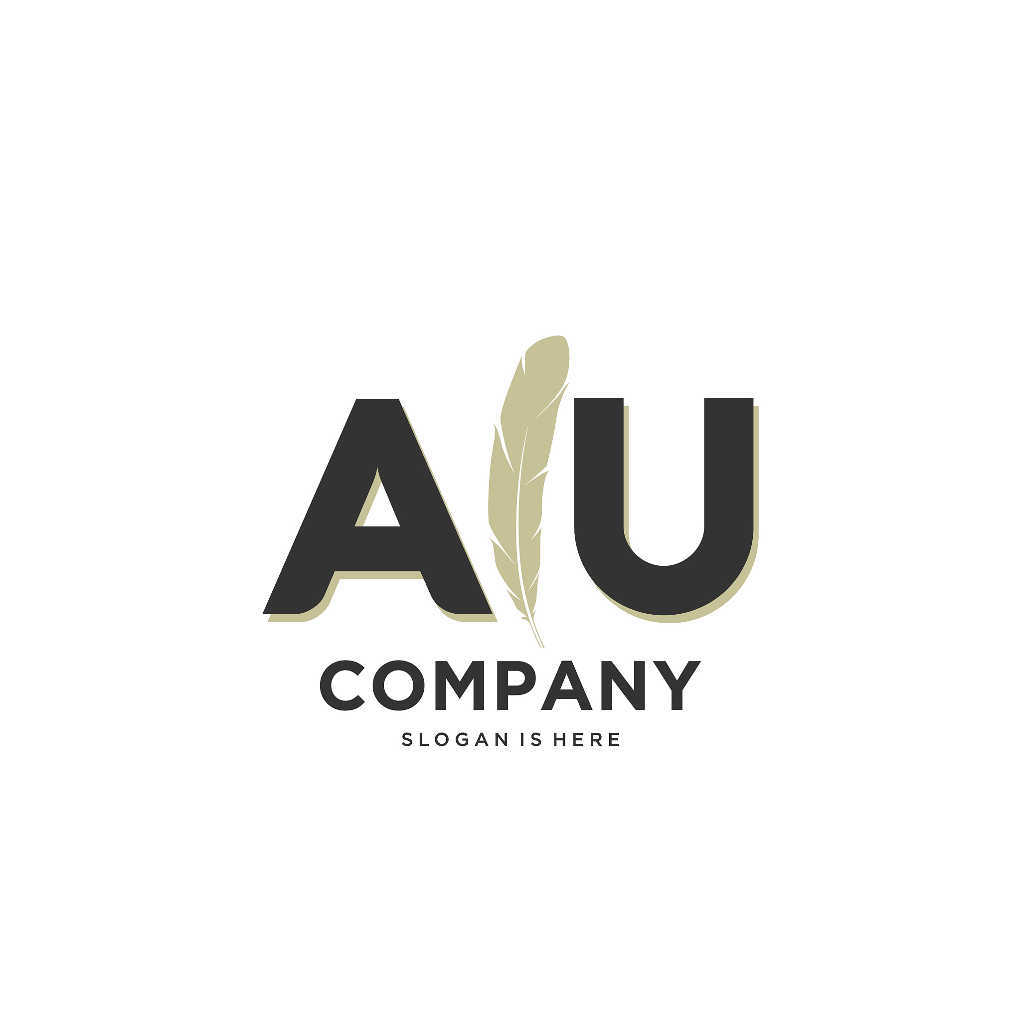 initial au letter unique attractive creative
