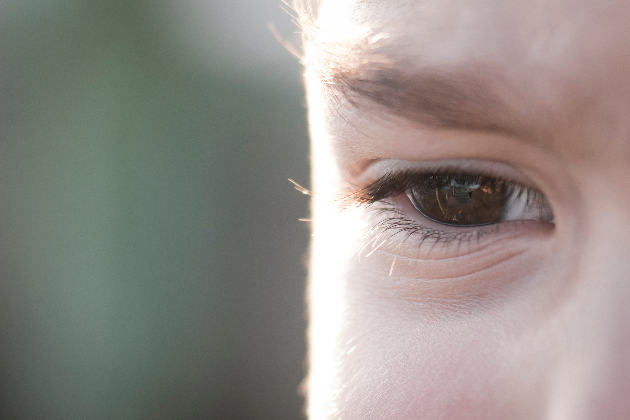 cropped image of man with brown eye