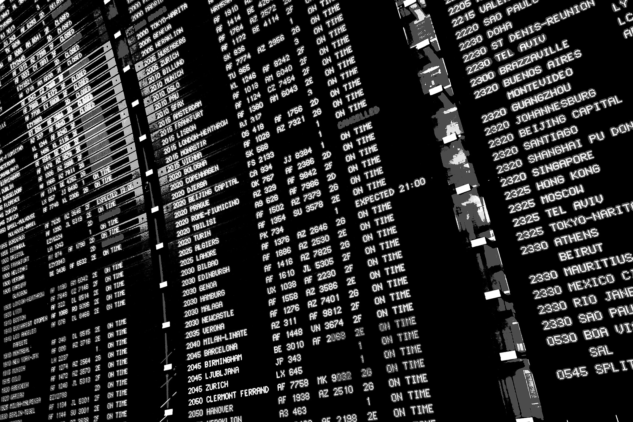 arrival departure board