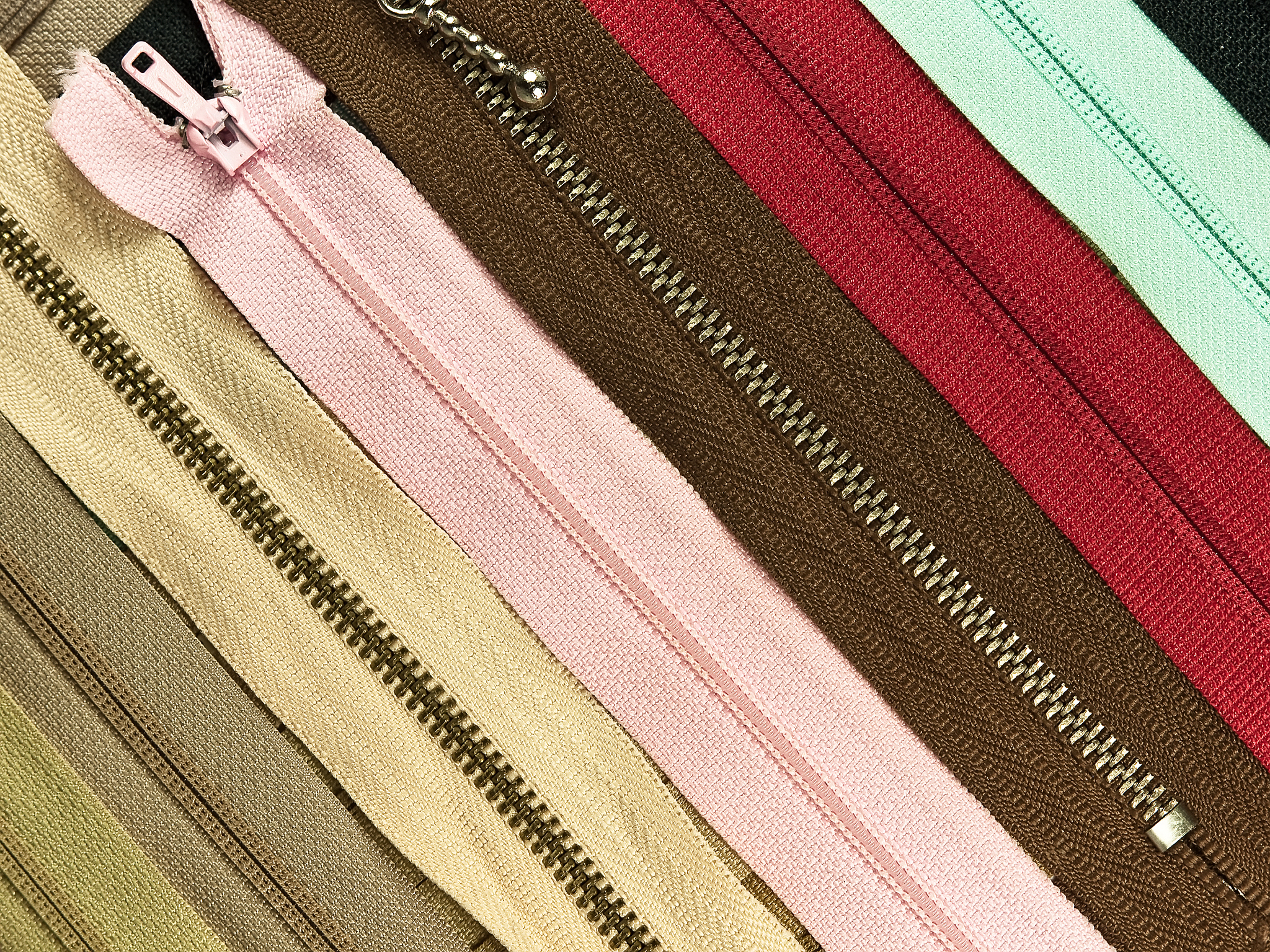 background of zippers.