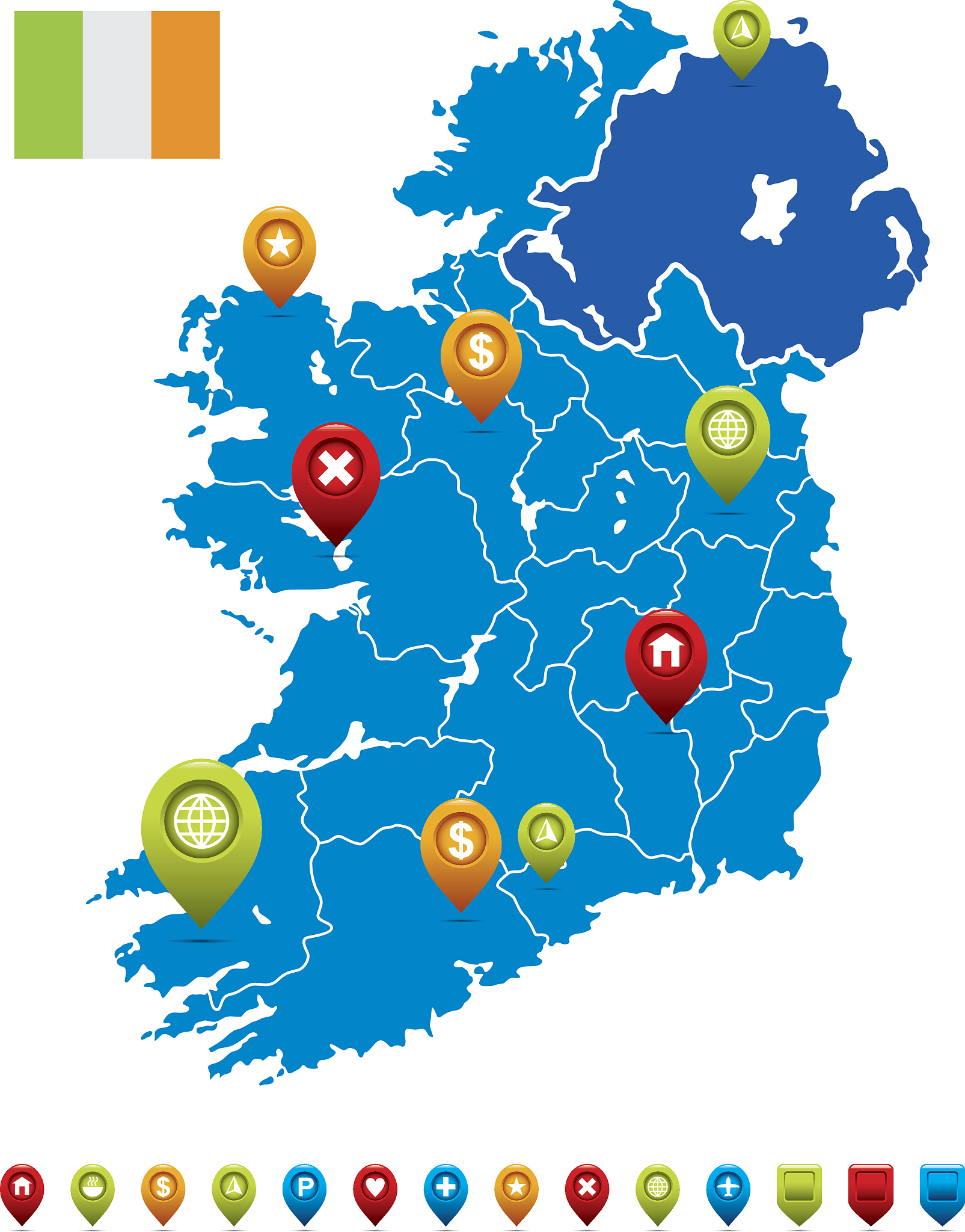ireland vector map
