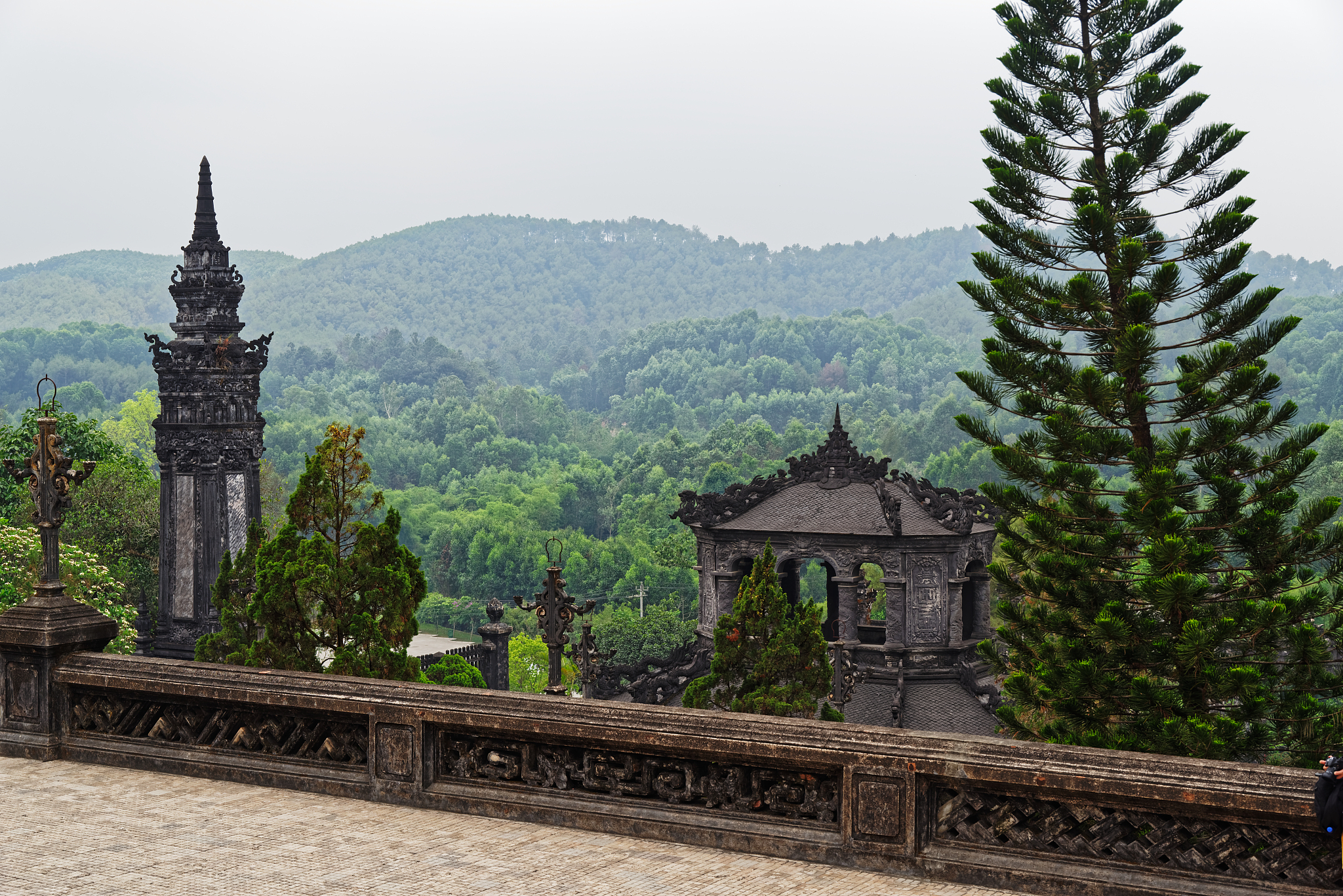 view from the imperial khai dinh tomb located in hue, vietnam