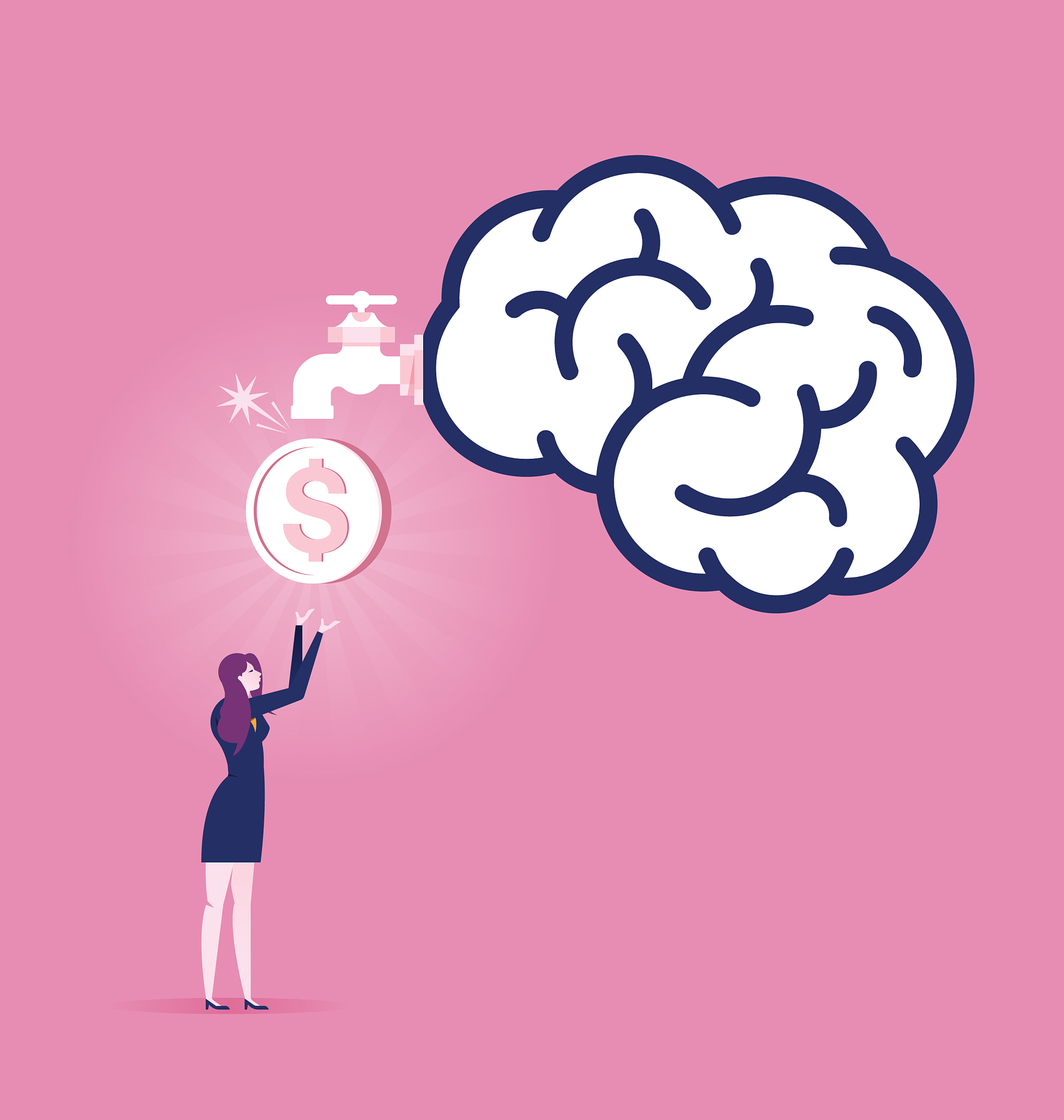 businesswoman making money - business concept