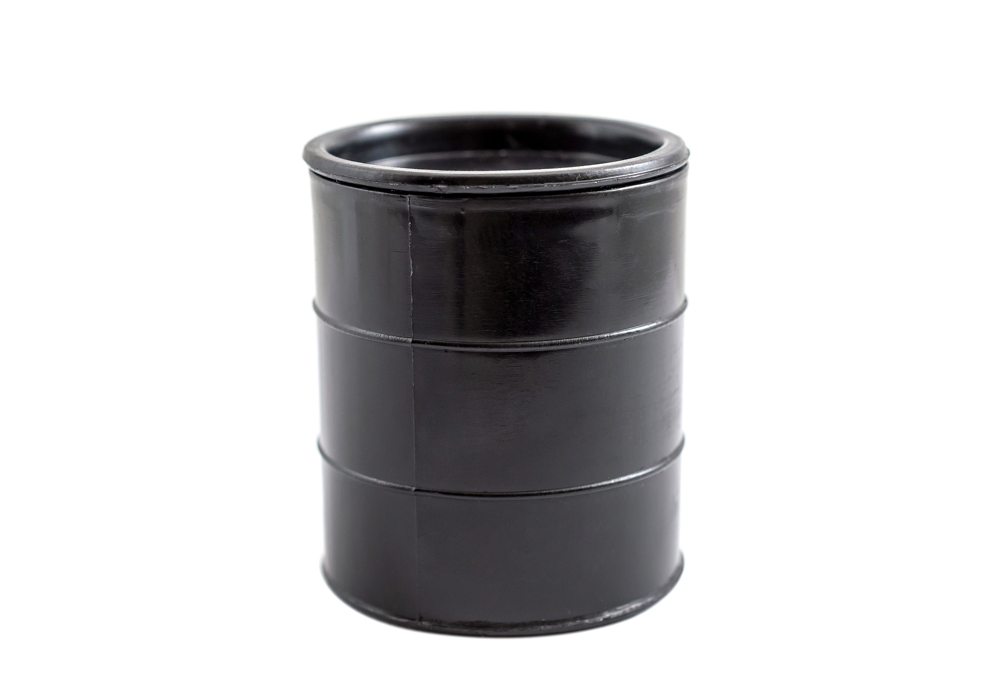 black fuel oil barrel isolated on white.