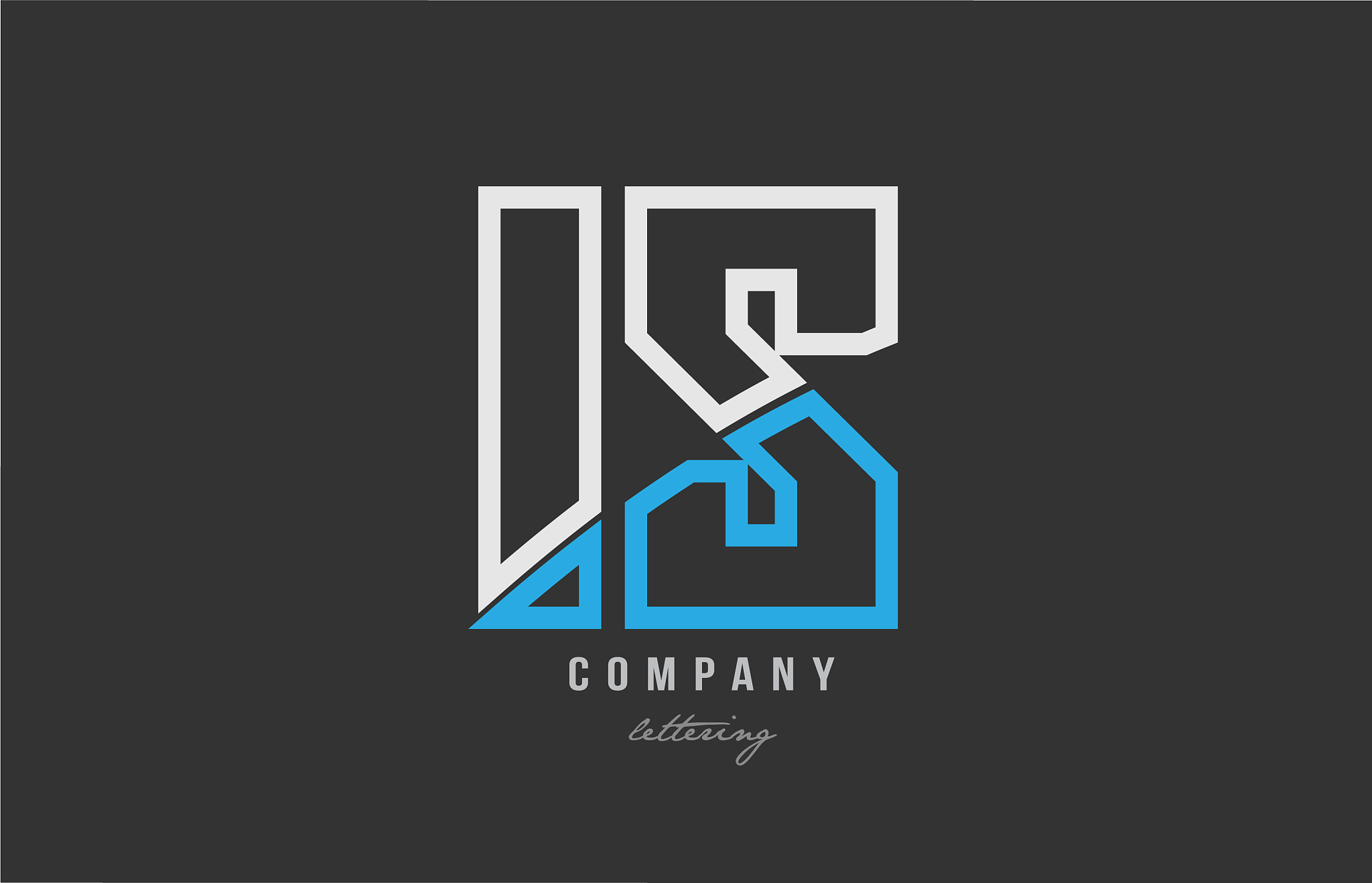 white blue alphabet letter is i s logo icon design