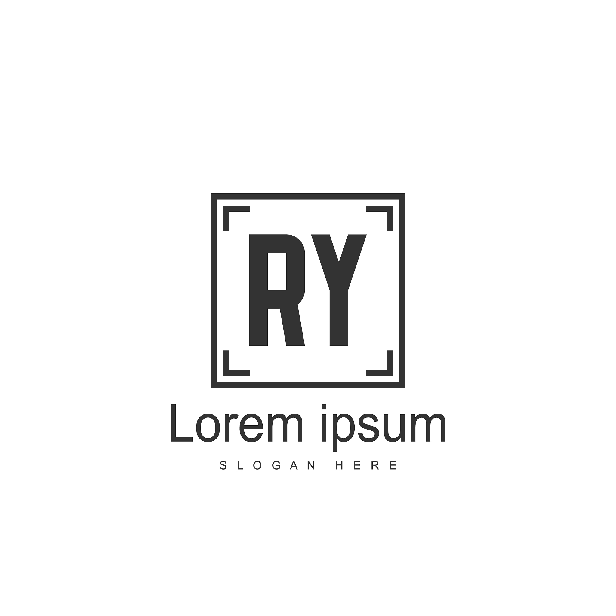 initial ry logo template minimalist letter logo