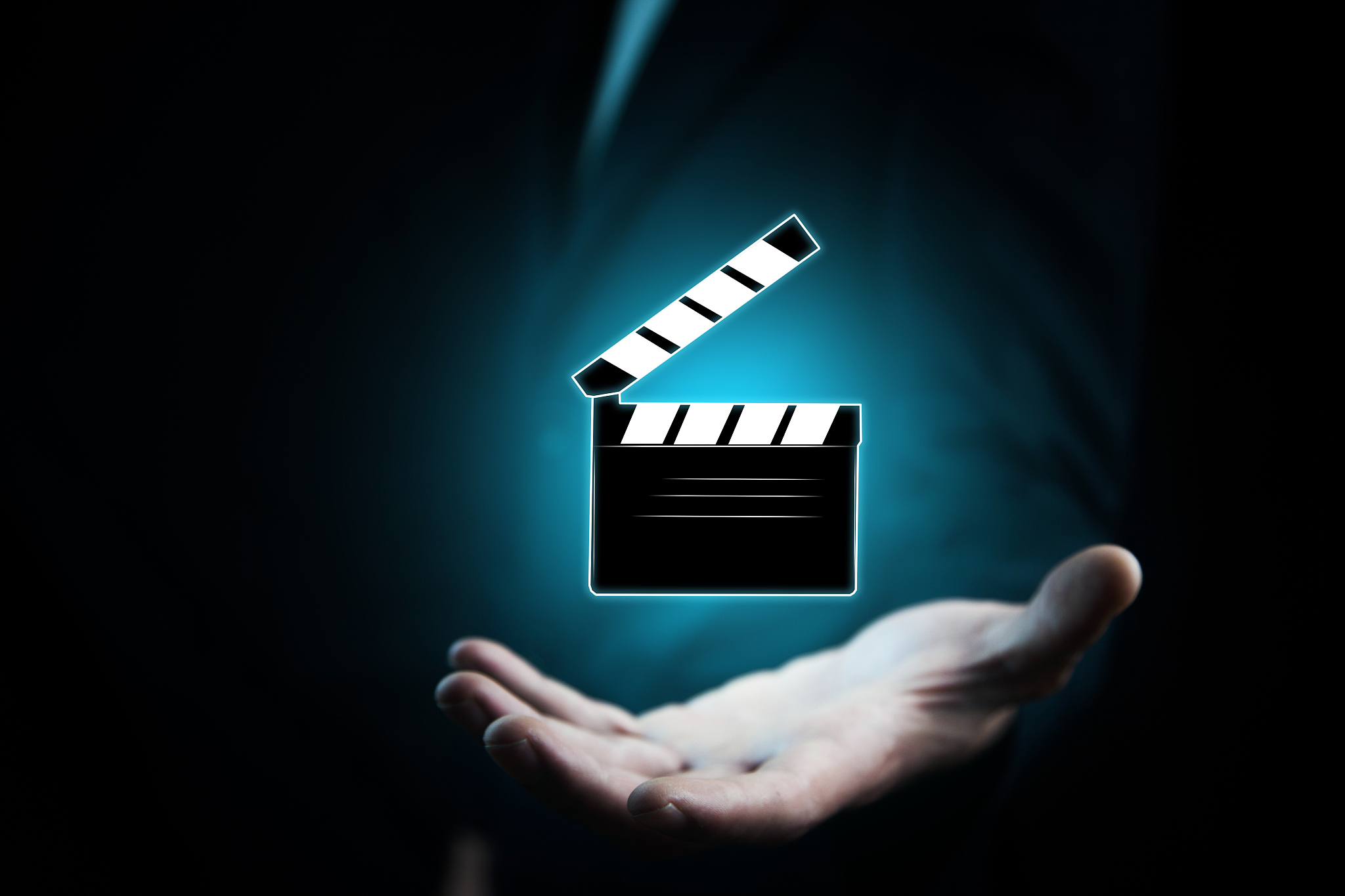 man hand movie clapper slapstick