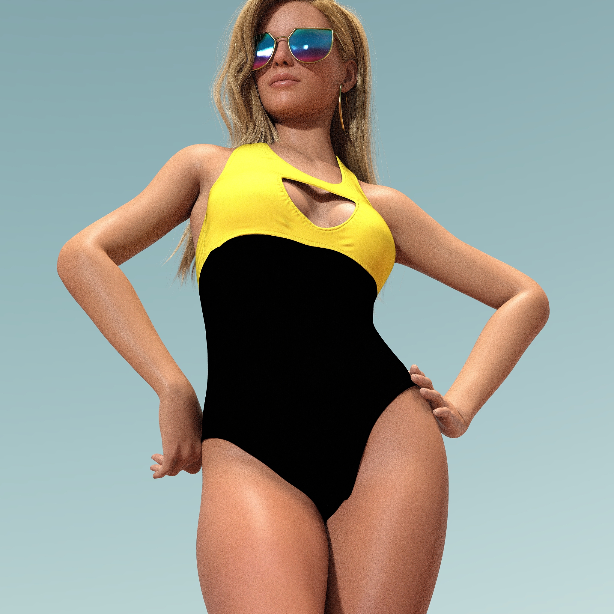 Women's Tankini Swimsuit with Swim Capris - Color Block Print