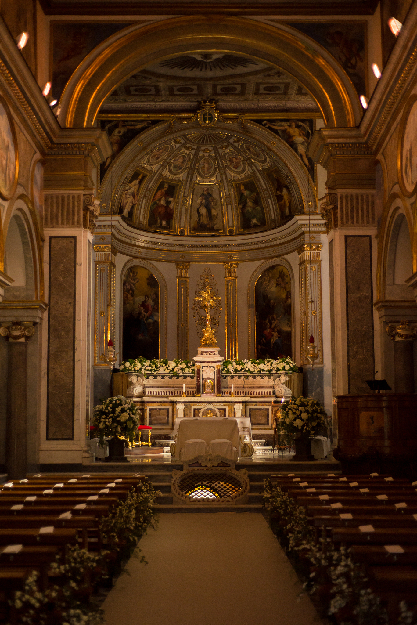 beautiful church interior in sorrento