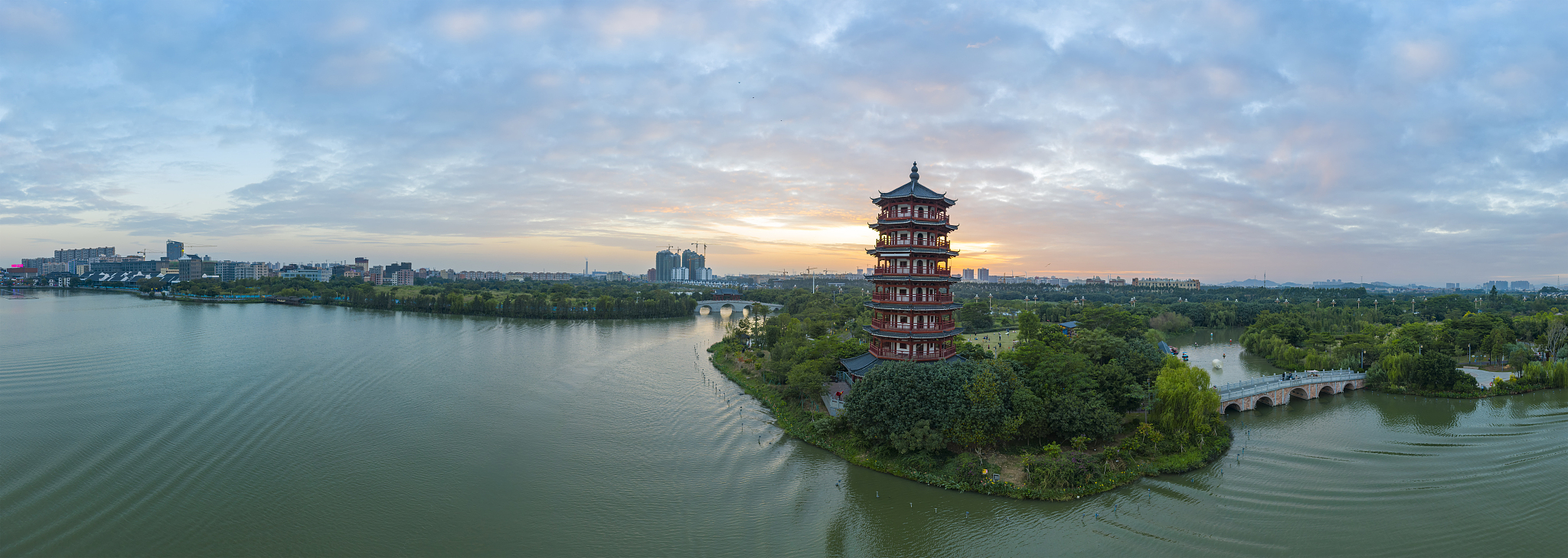 中国广东省东莞华阳湖湿地公园风光