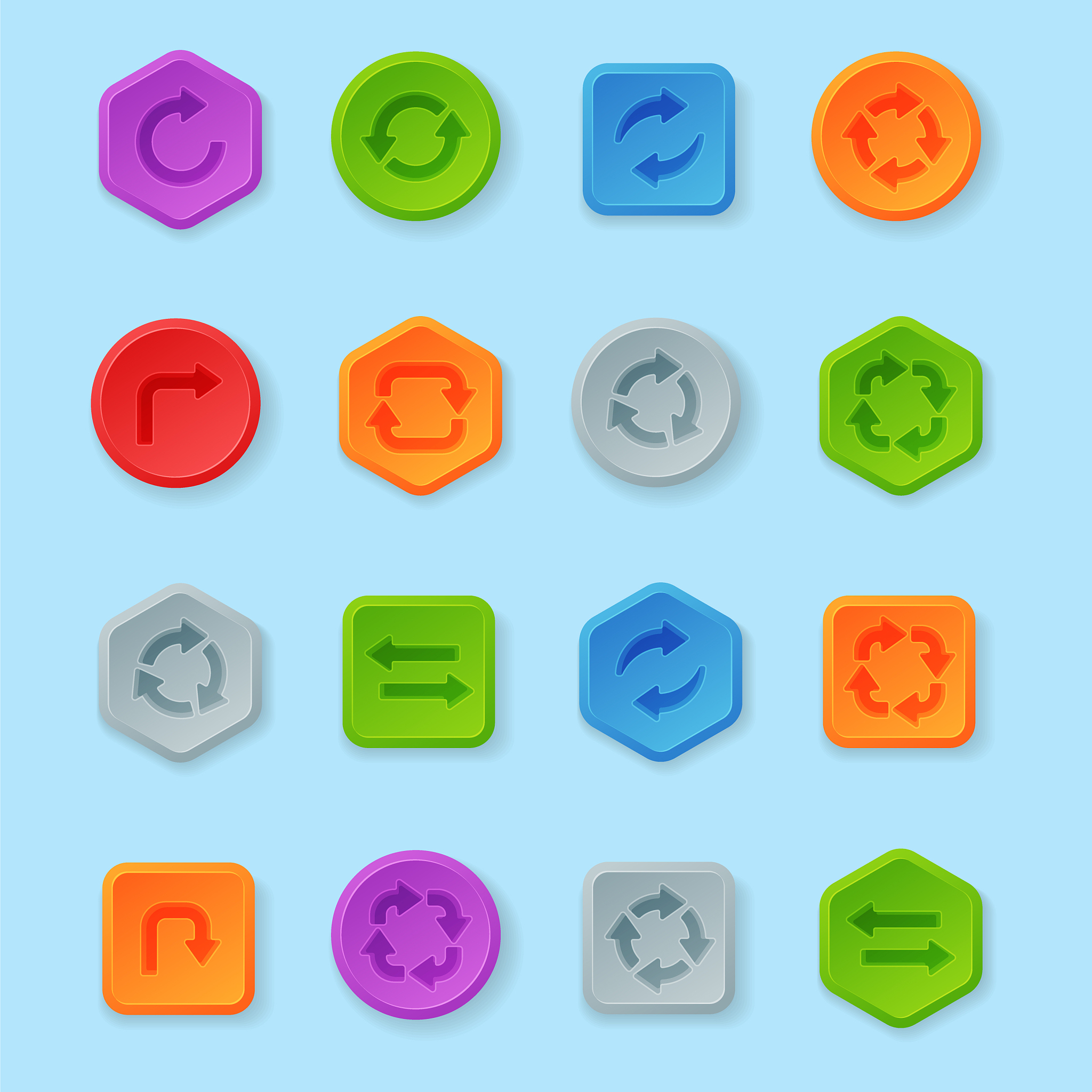 colorful website turn buttons design