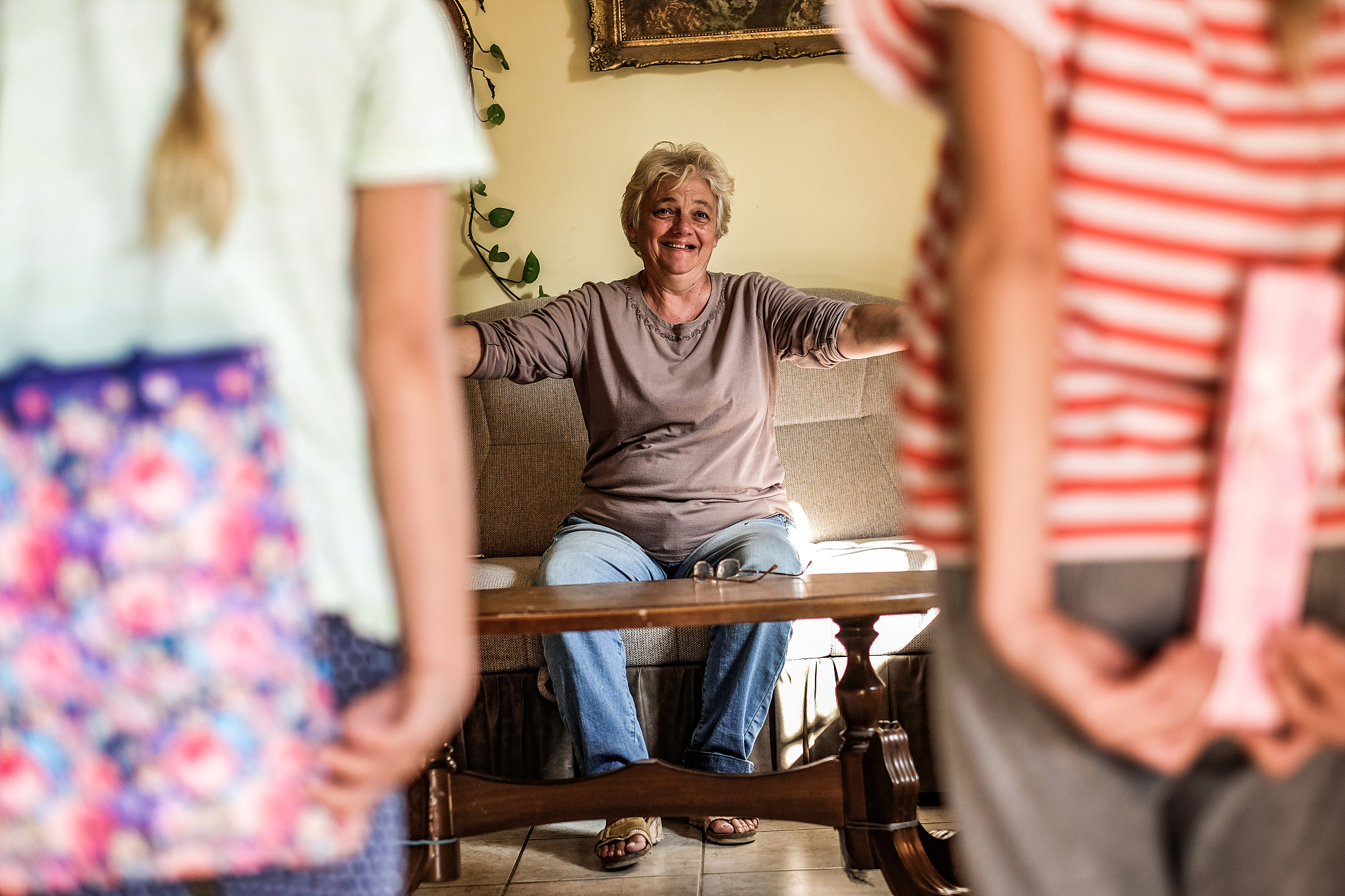 grandma is expecting her two grandchildren