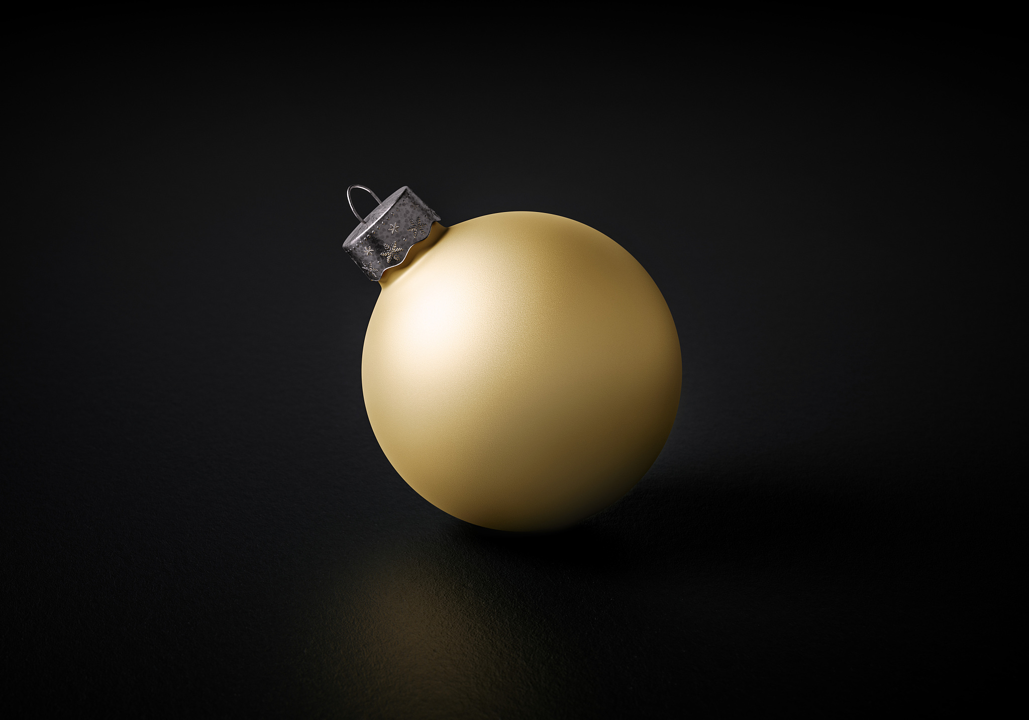 exciting studio shot of a modern matte gold christmas ball