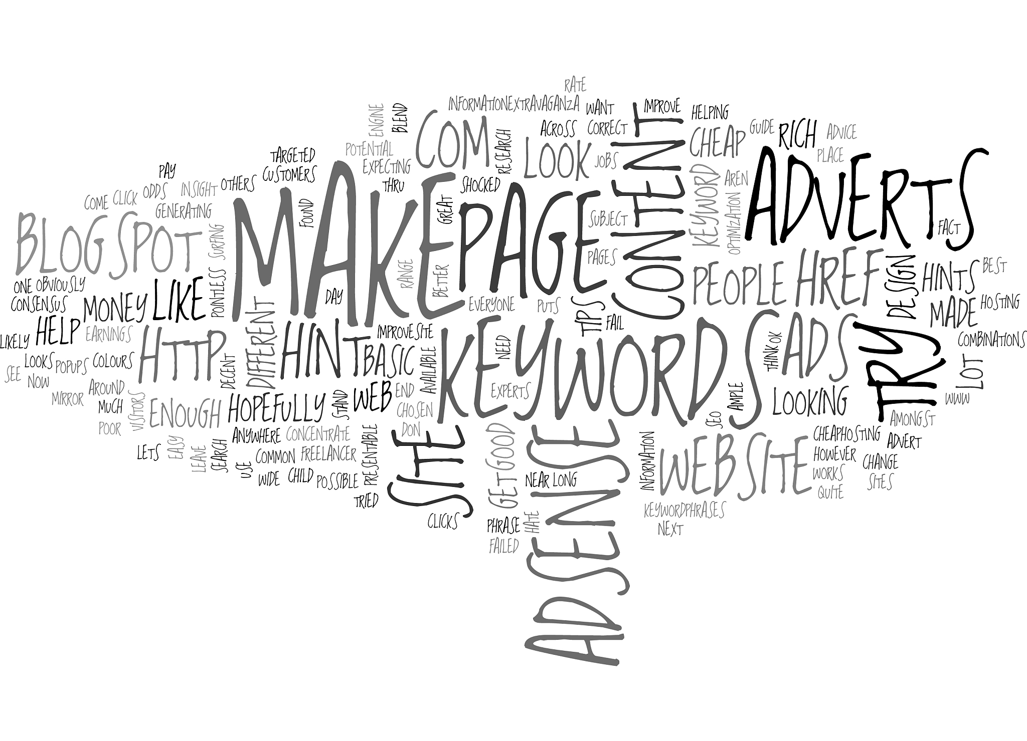 adsense hints advice text word cloud concept