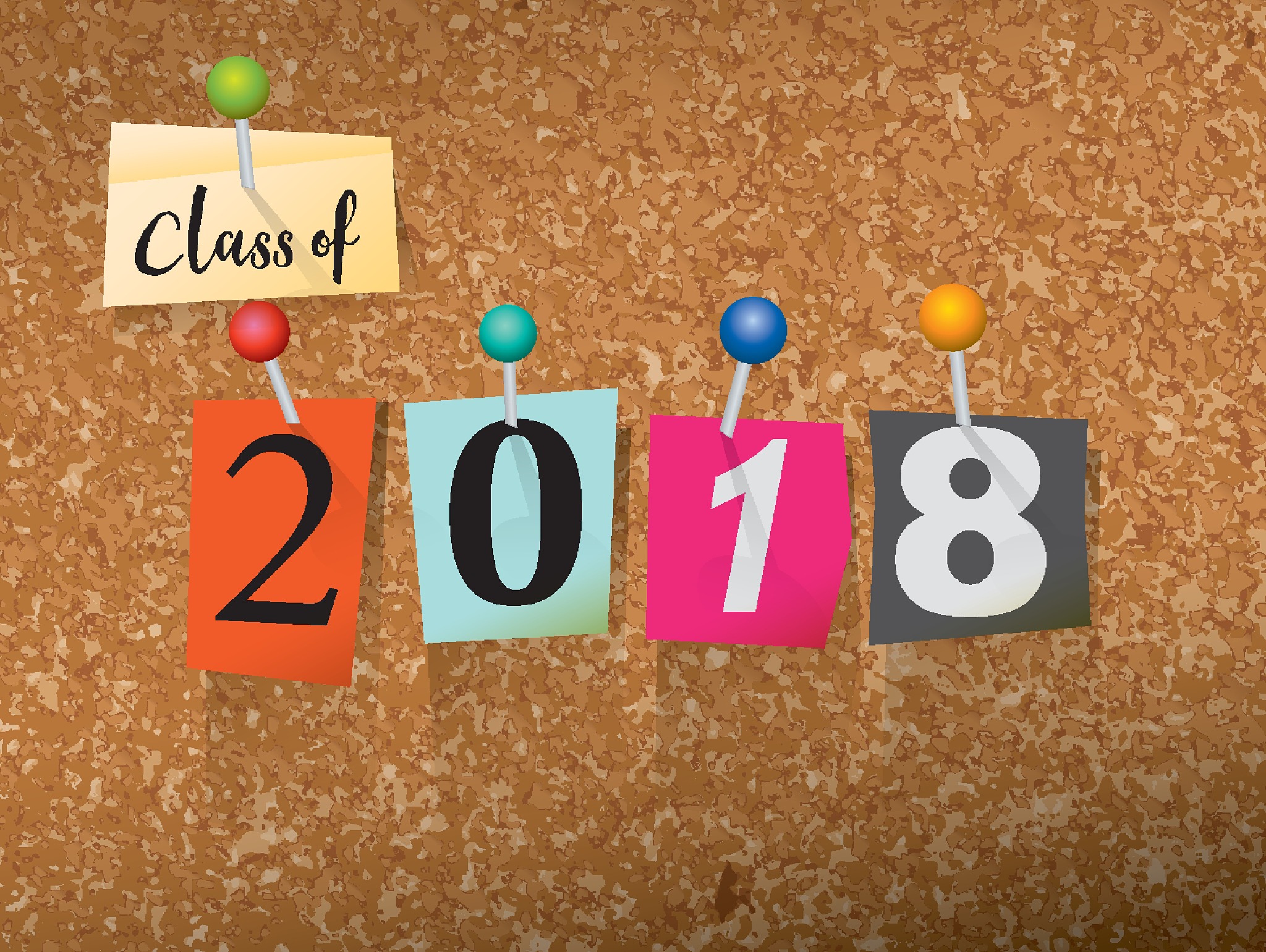 class of 2018 pinned paper concept illustration