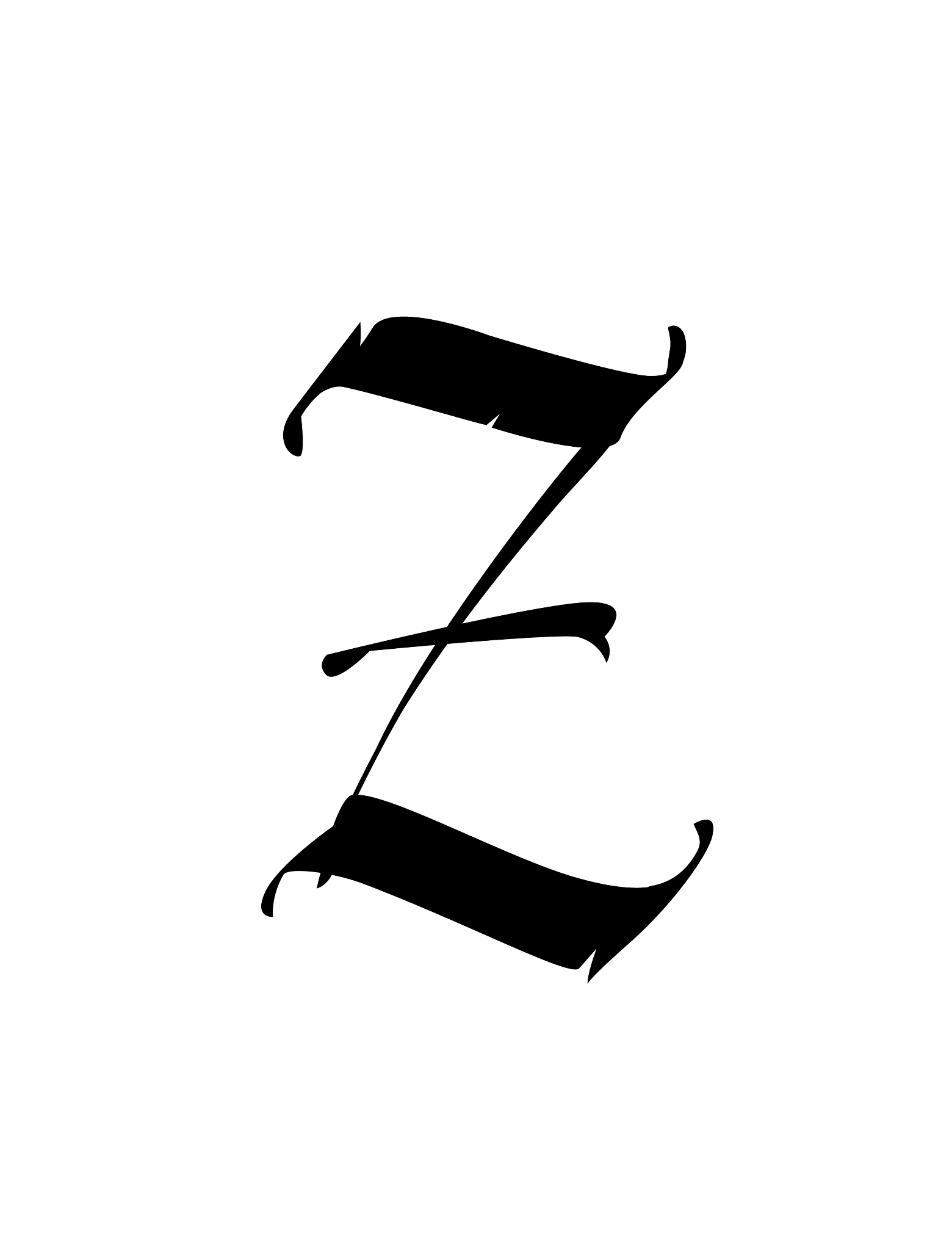 letter z in gothic style alphabet the symbol