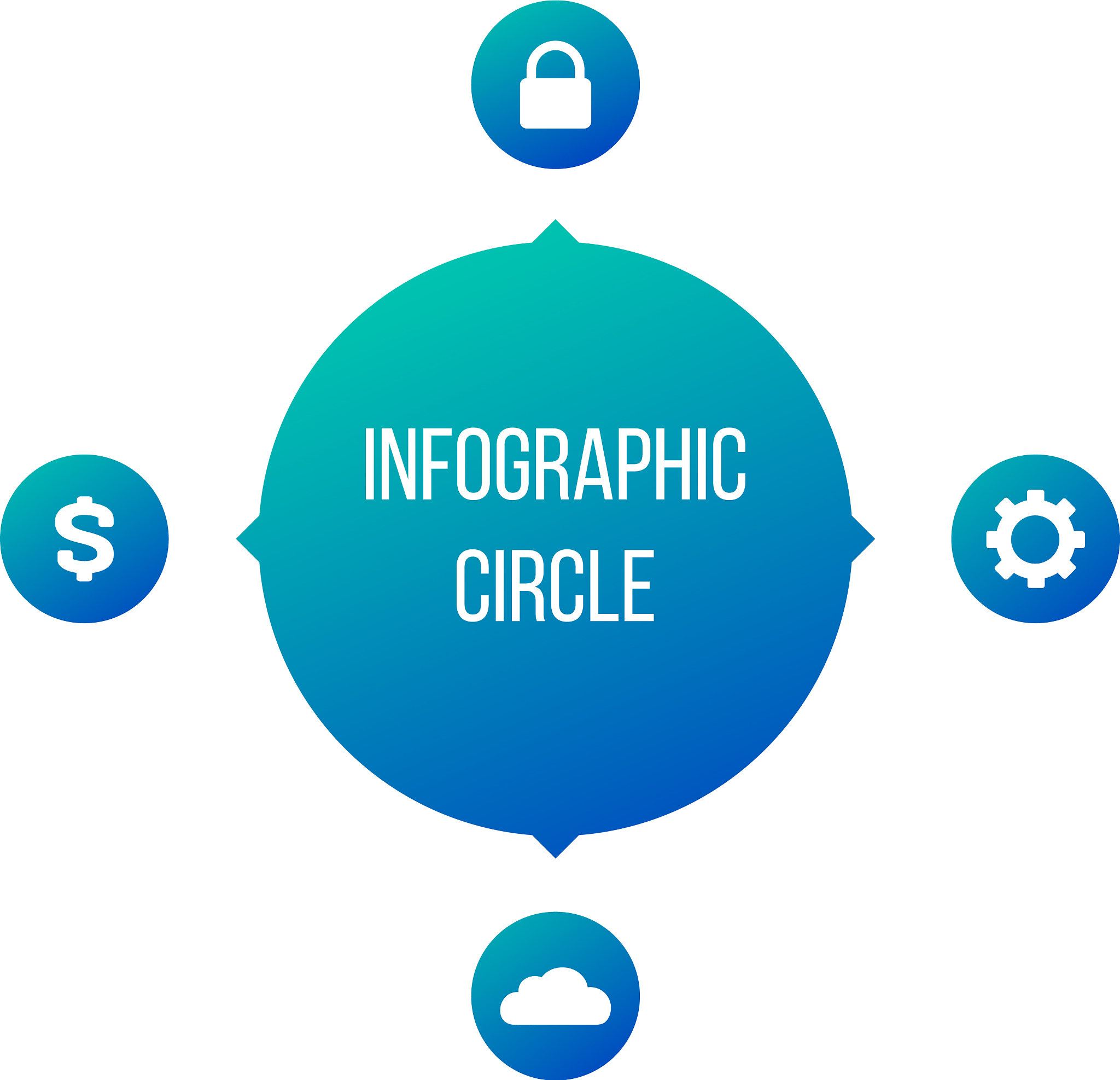 circle chart infographic template with 4 options