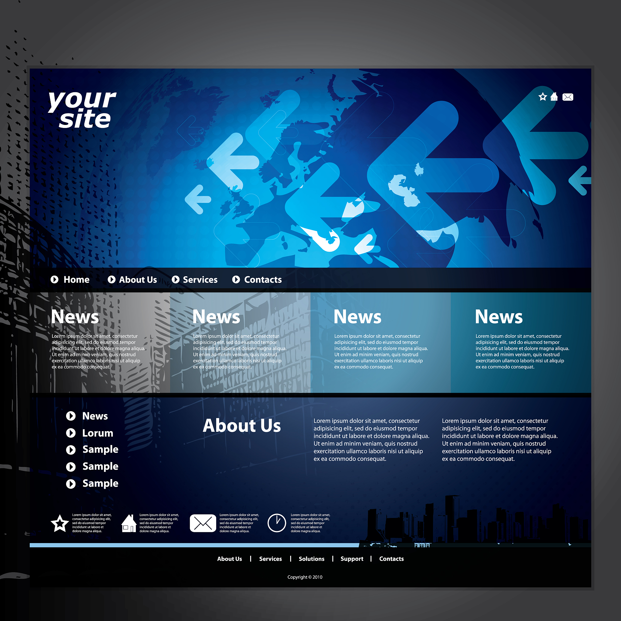 one page business website template