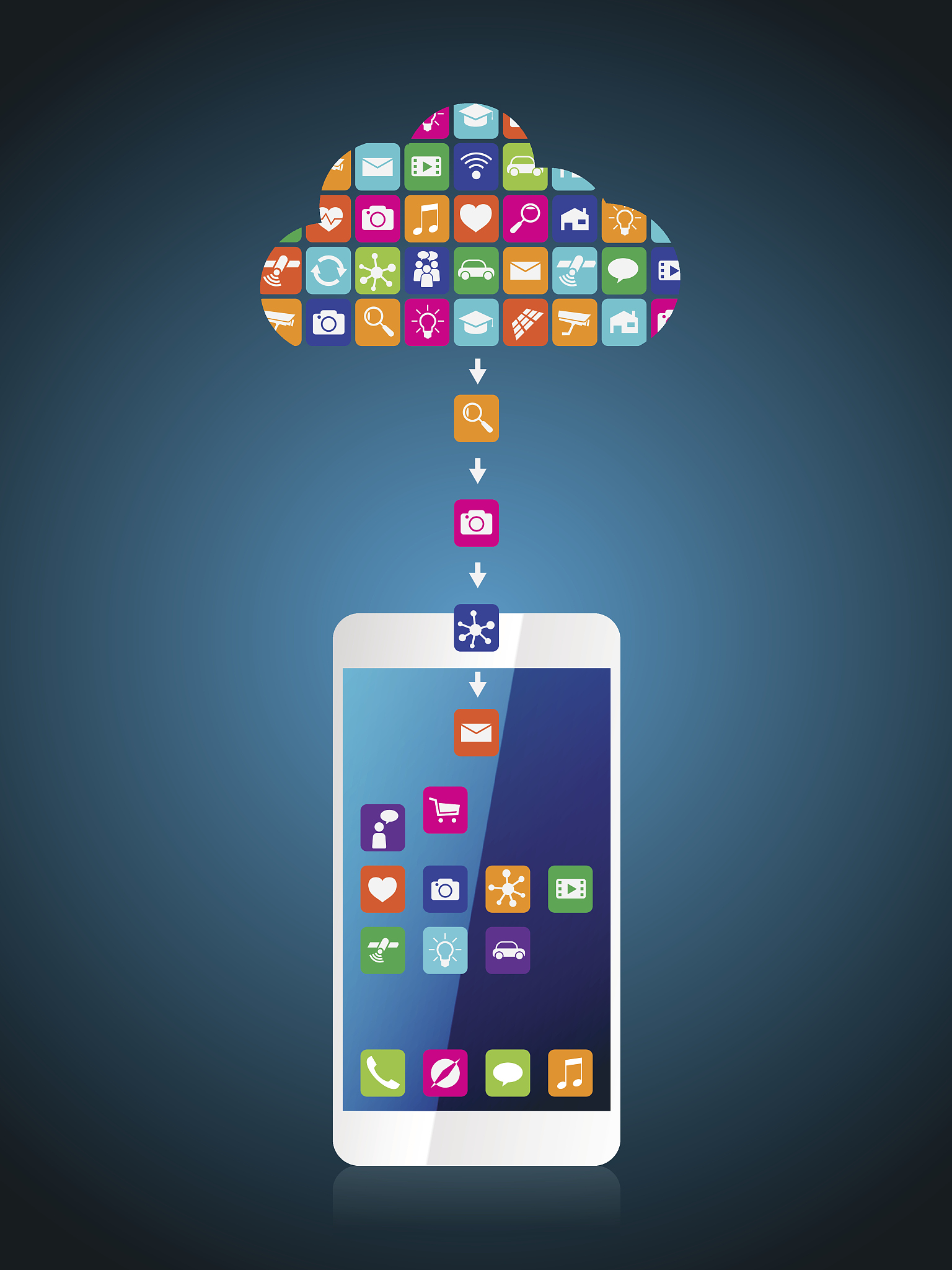 the application downloaded and installed to smartphone from the 