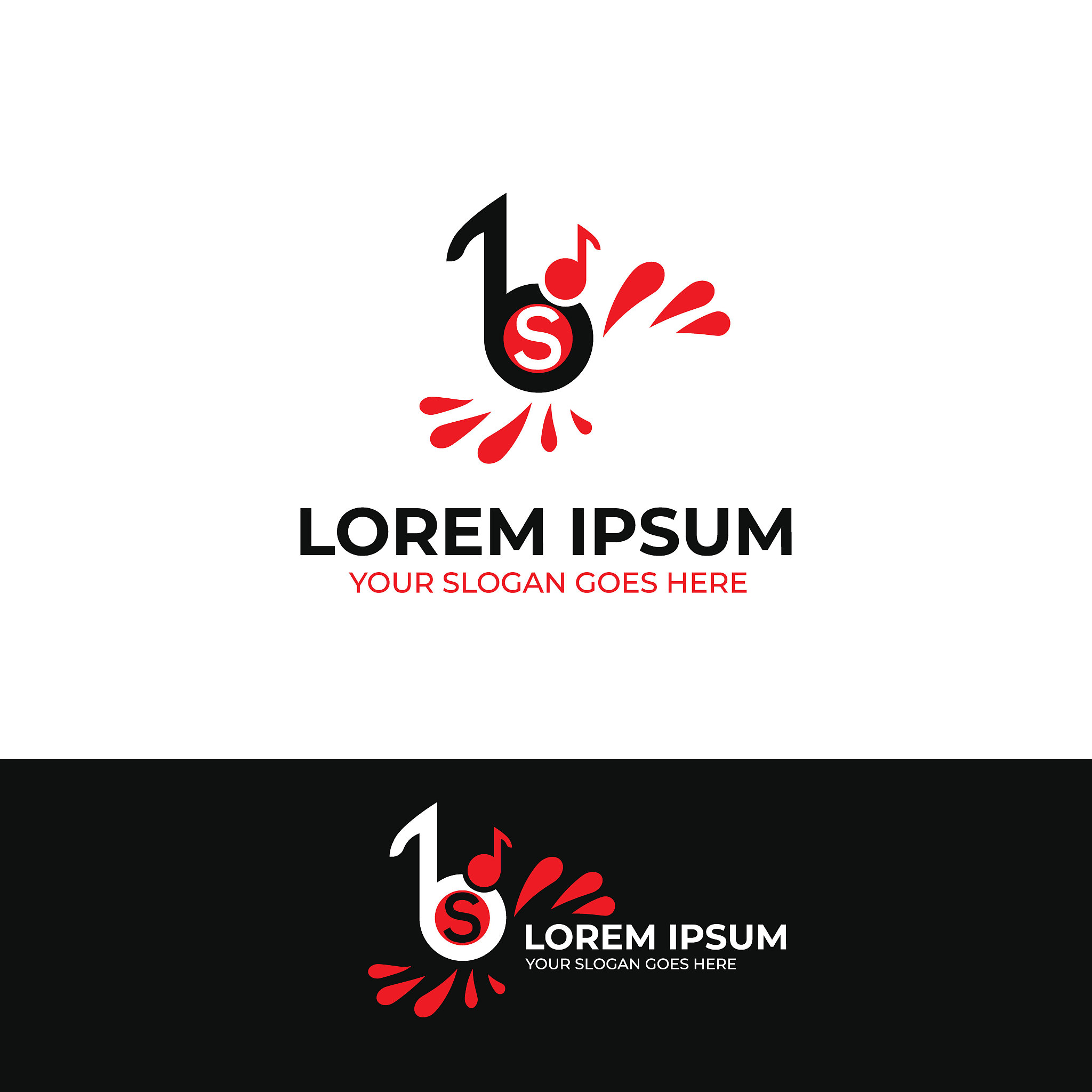 creative, modern bs letter music logo design template vector eps