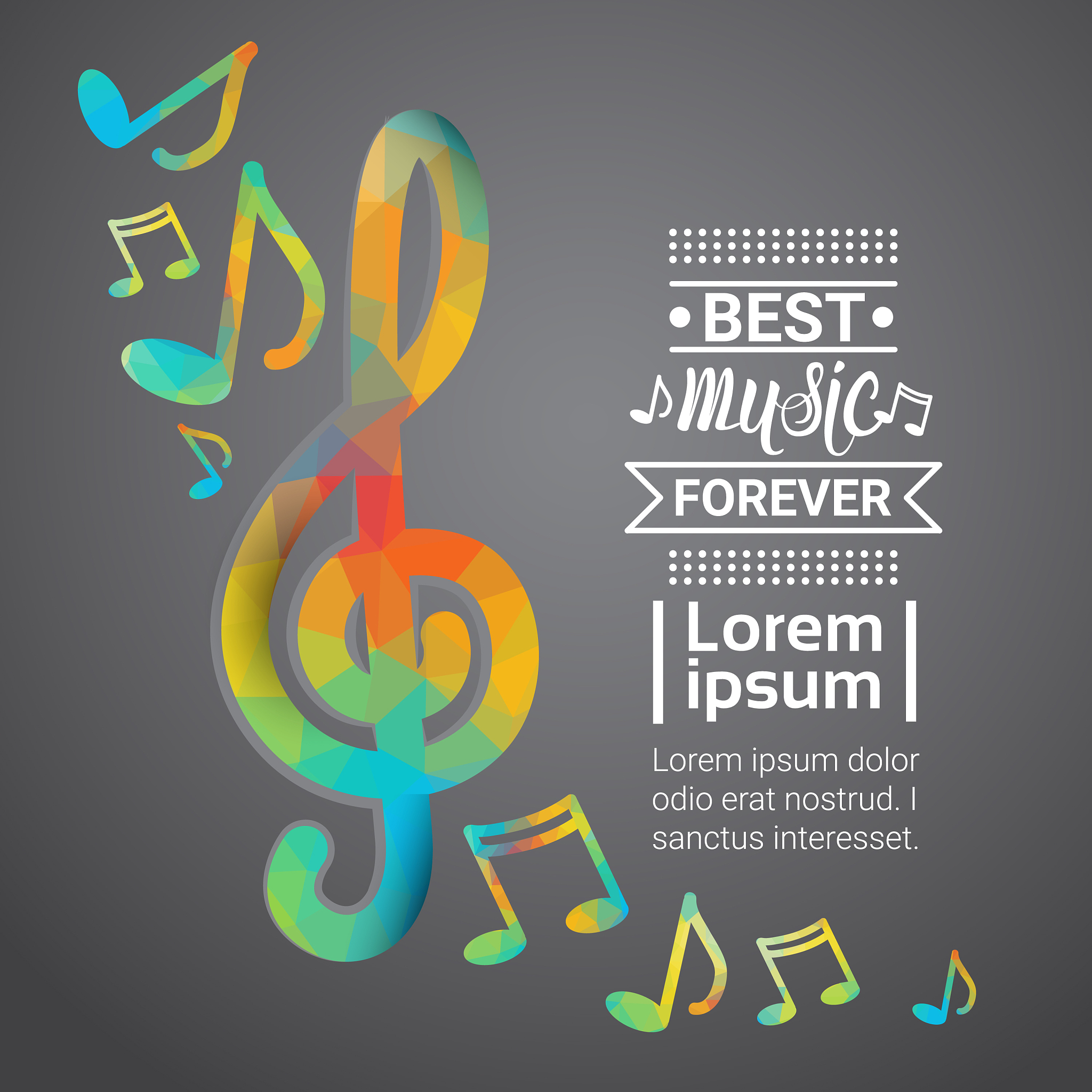 notes music concert banner colorful modern musical