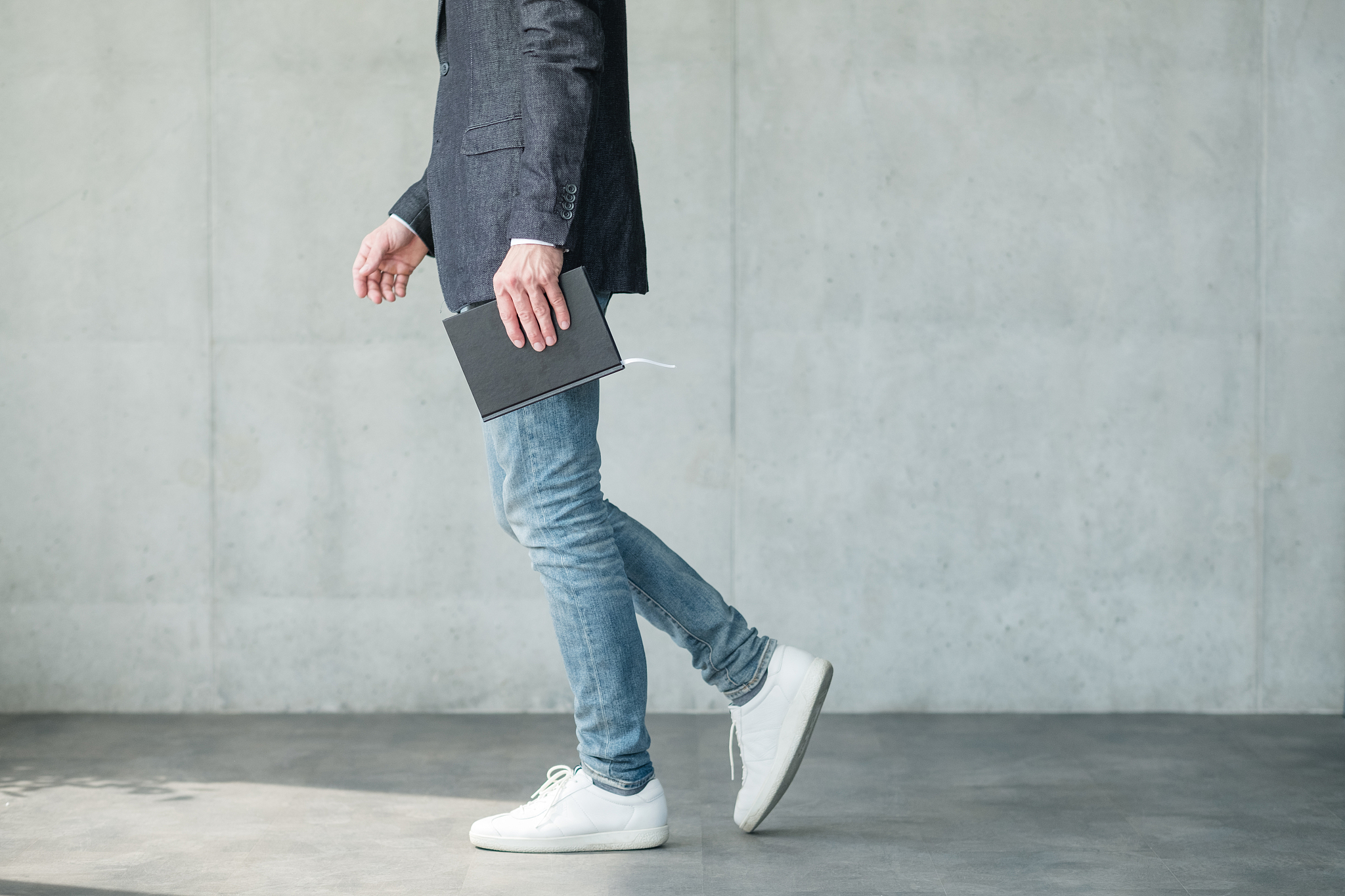 business man walking smart casual fashion style