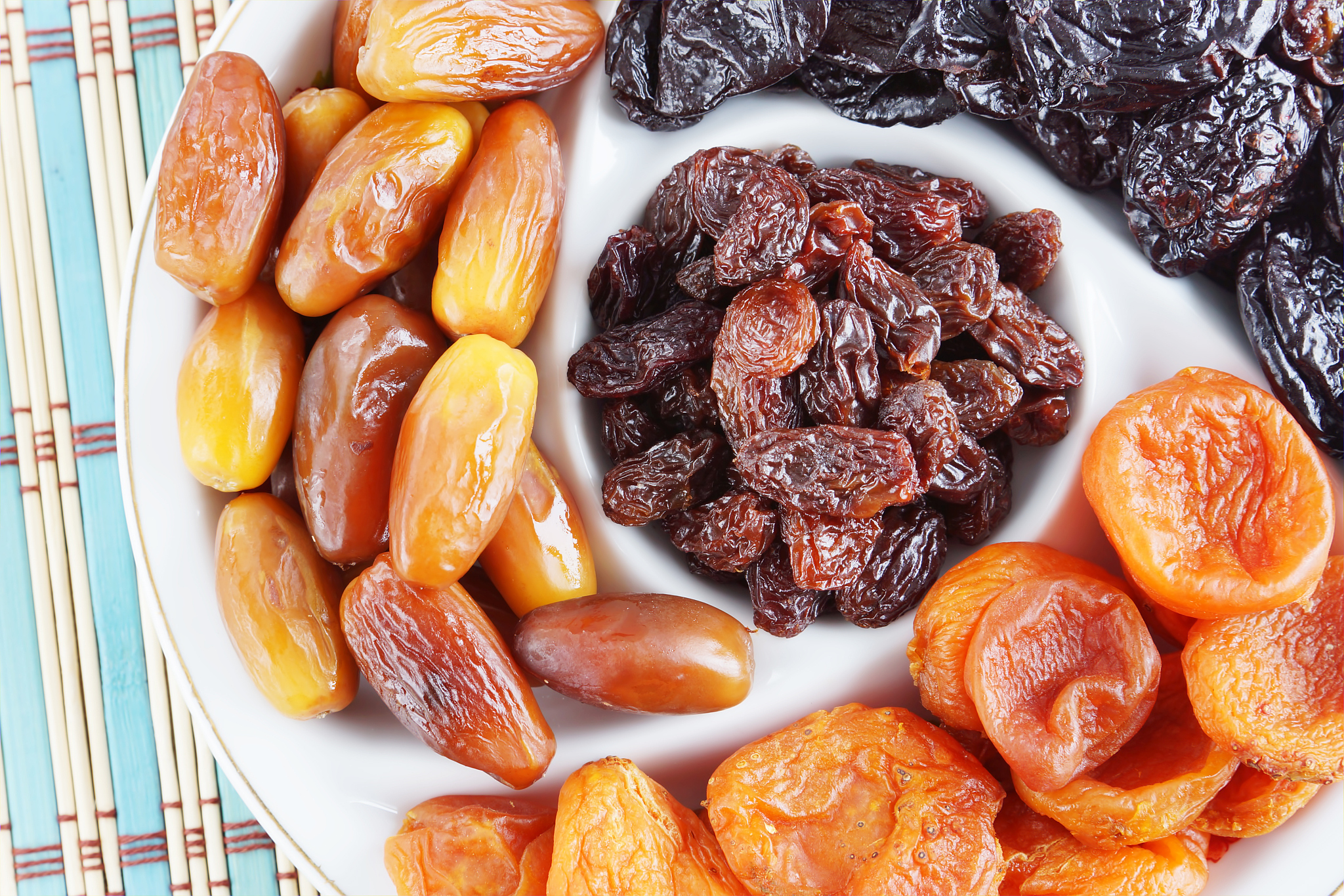sweet dried fruits on a plate