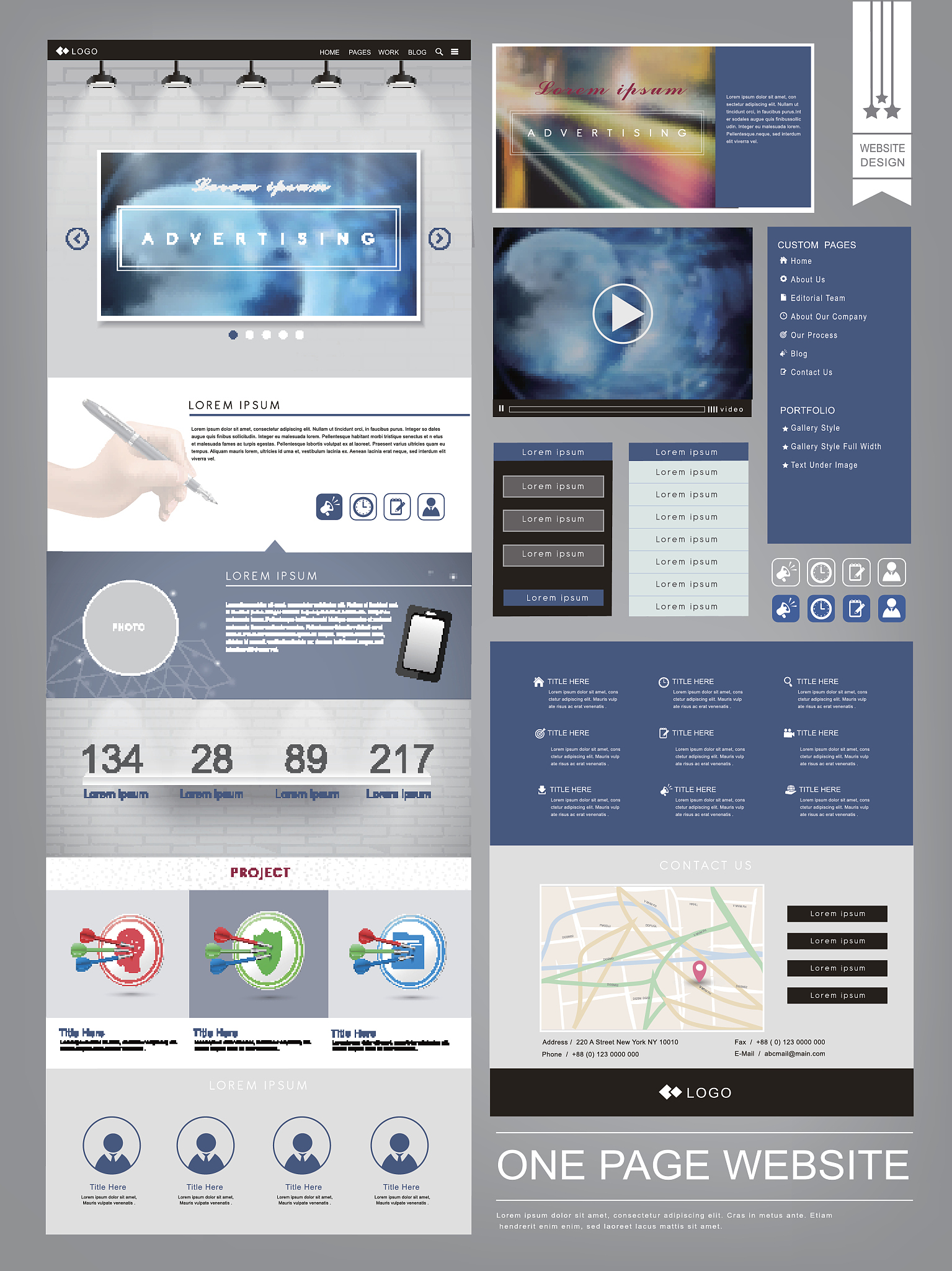 modern one page website design template
