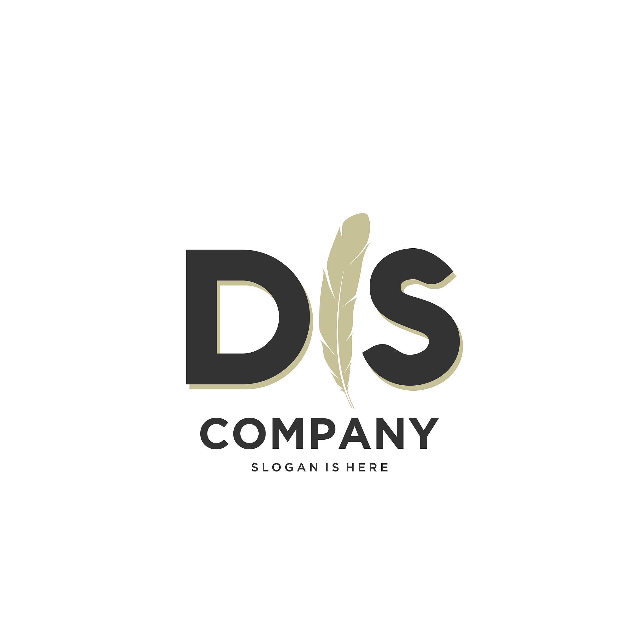 initial ds letter unique attractive creative